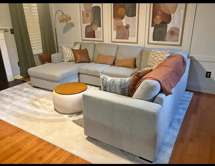Light Gray Sectional Sofa with Storage Chaise - photo 2