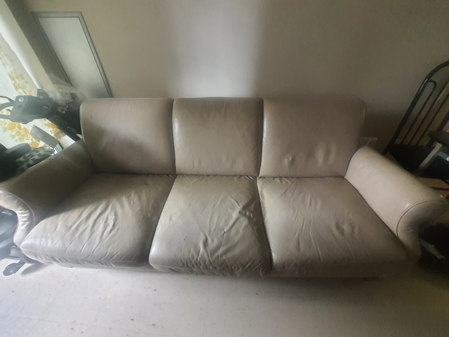 Three-Seater Leather Sofa