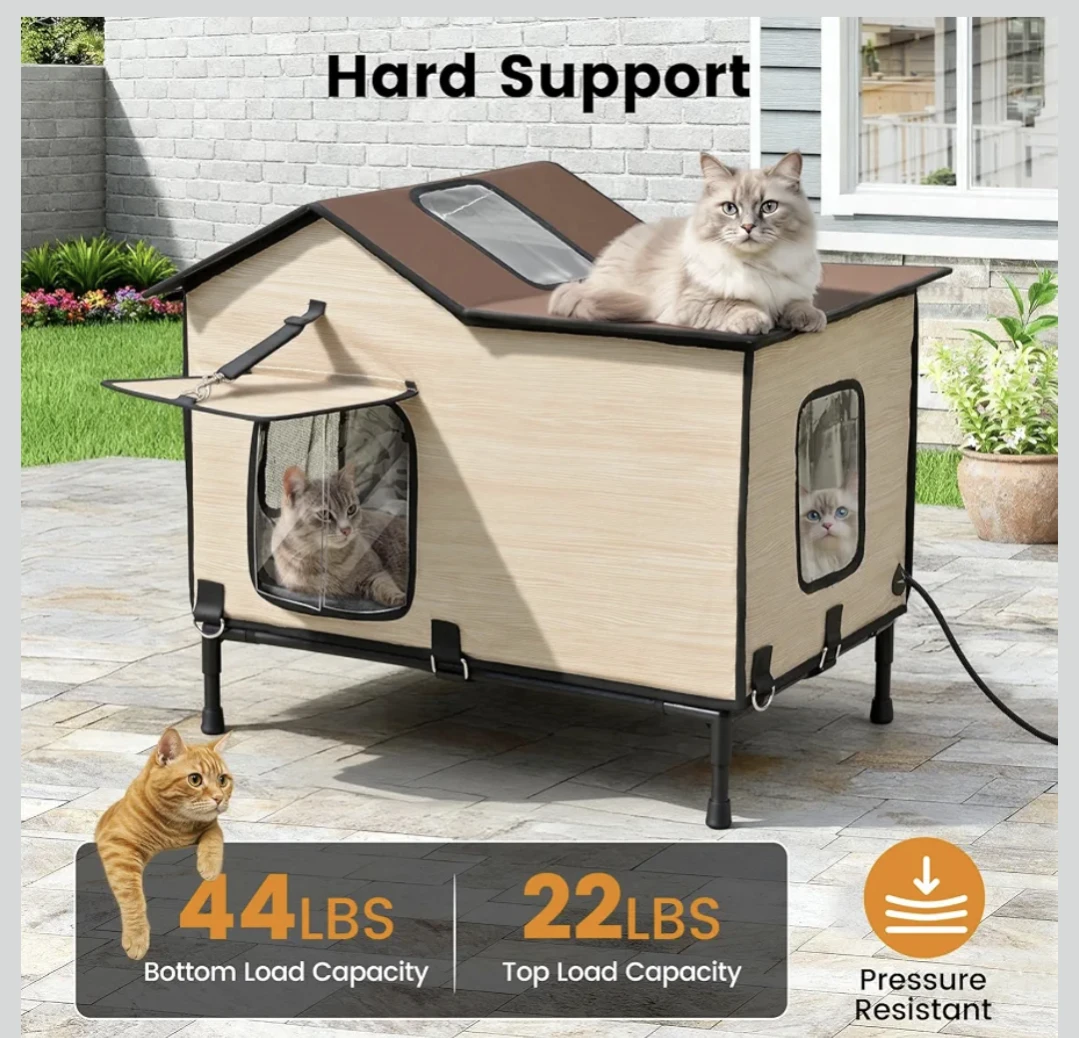 Pawlico Outdoor Heated Cat House