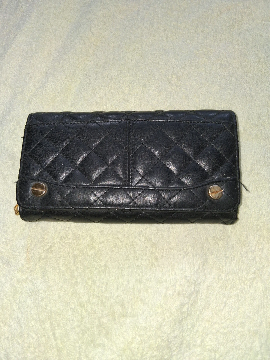 Black Quilted Long Wallet - photo 2