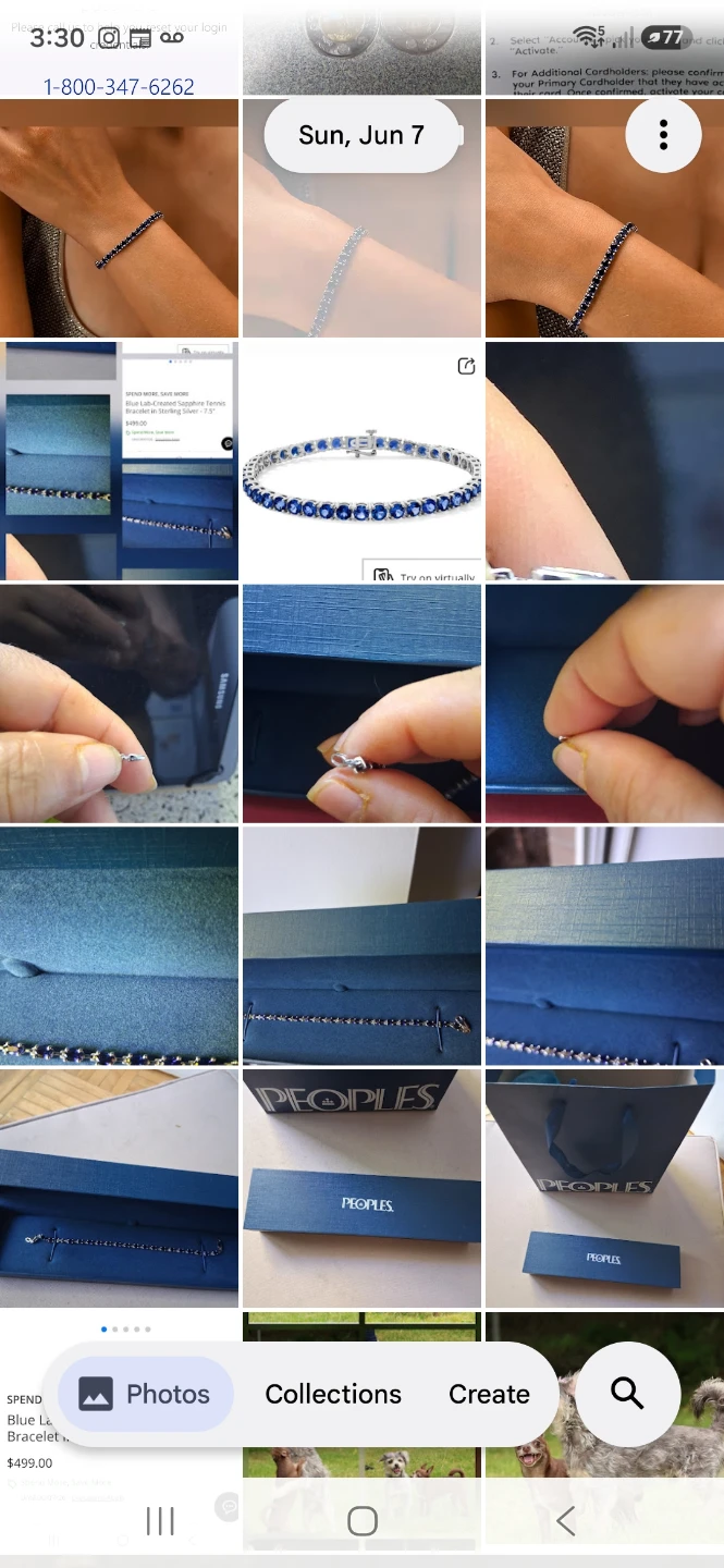 Peoples Blue Lab-Created Sapphire Tennis Bracelet
