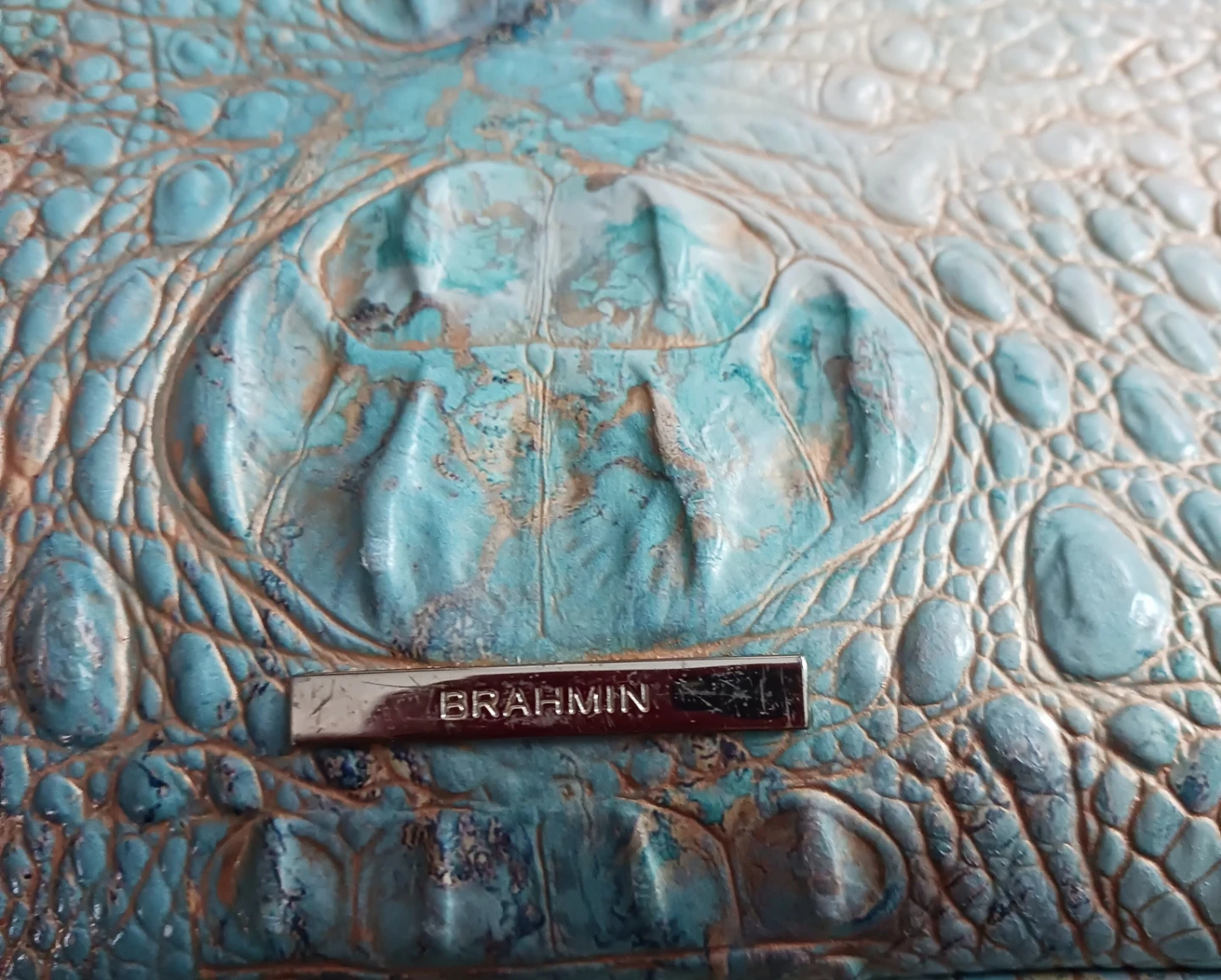 Brahmin Turquoise Croc-Embossed Bag and Wallet Set - photo 2
