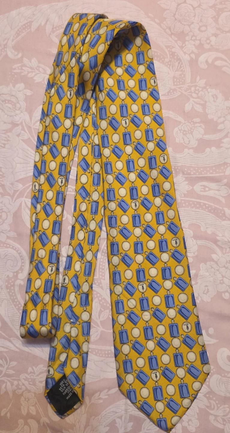 Trussardi Parfums Silk Necktie yellow and blue