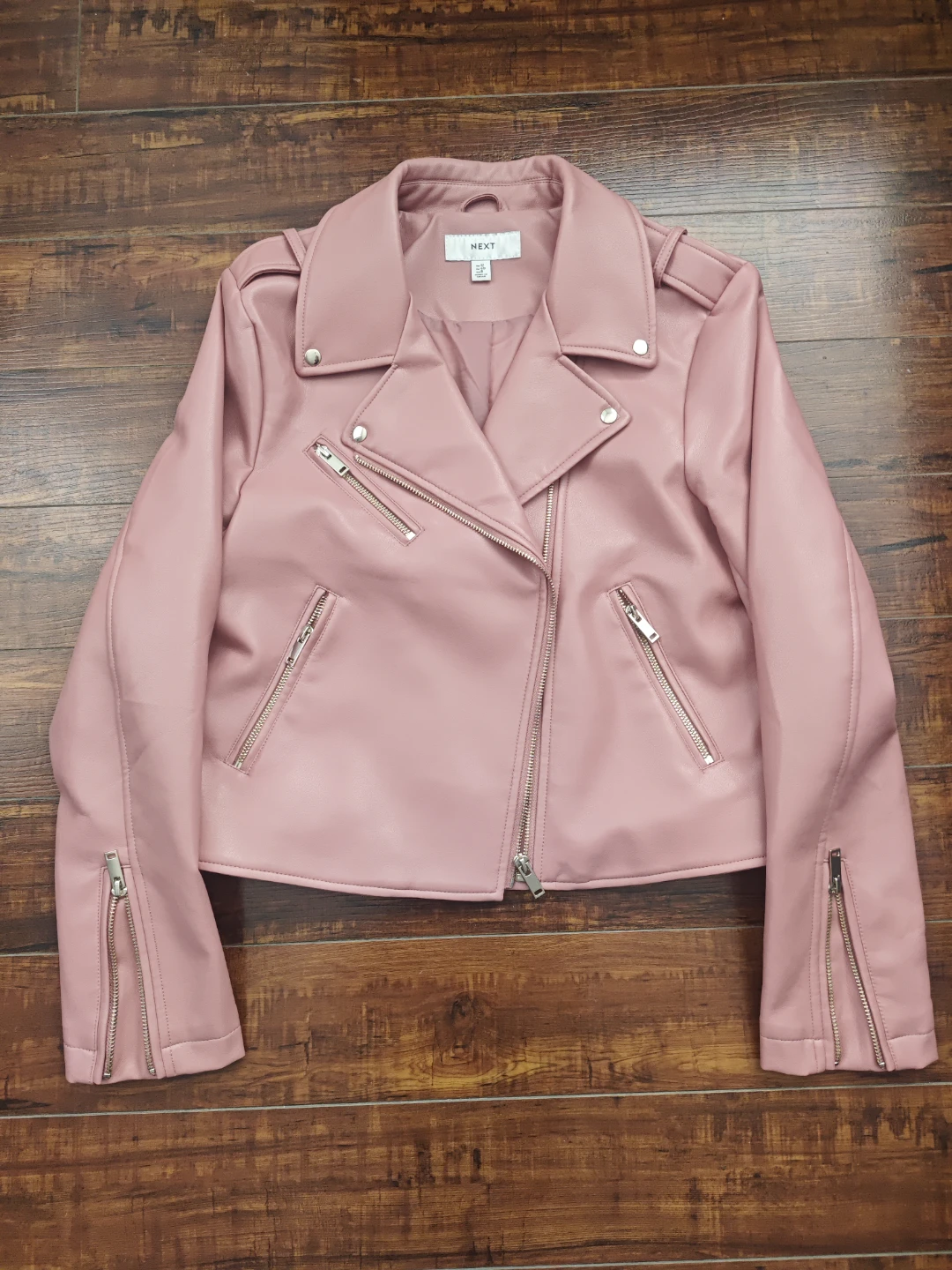 Next Pink Faux Biker Jacket
