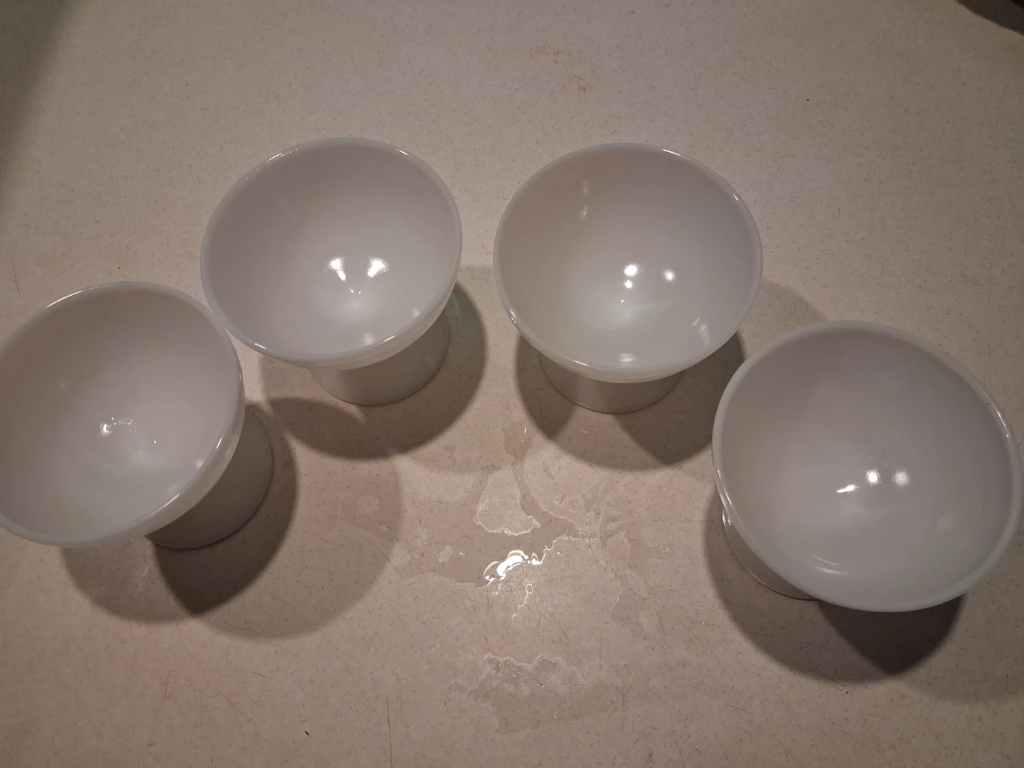 Vintage Hazel Atlas White Platonite Sherbert dishes - photo 4