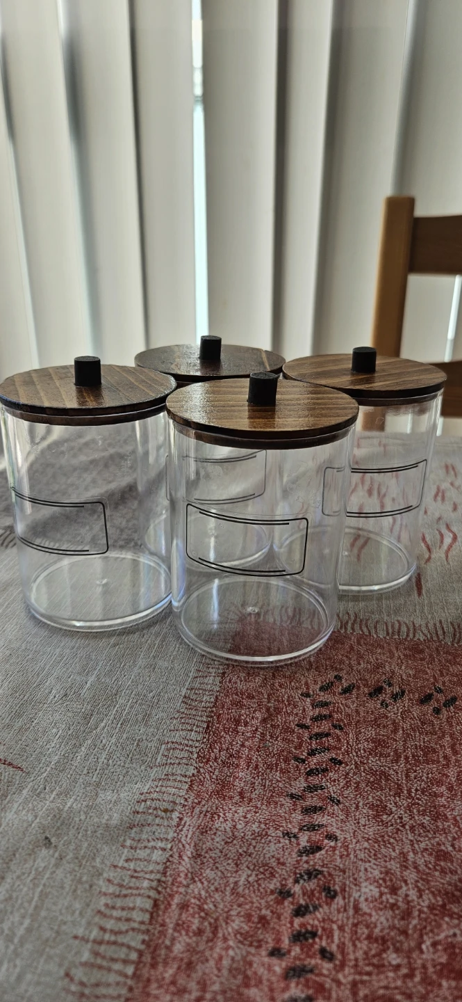 Set of 4  Canisters with Wooden Lids🏈