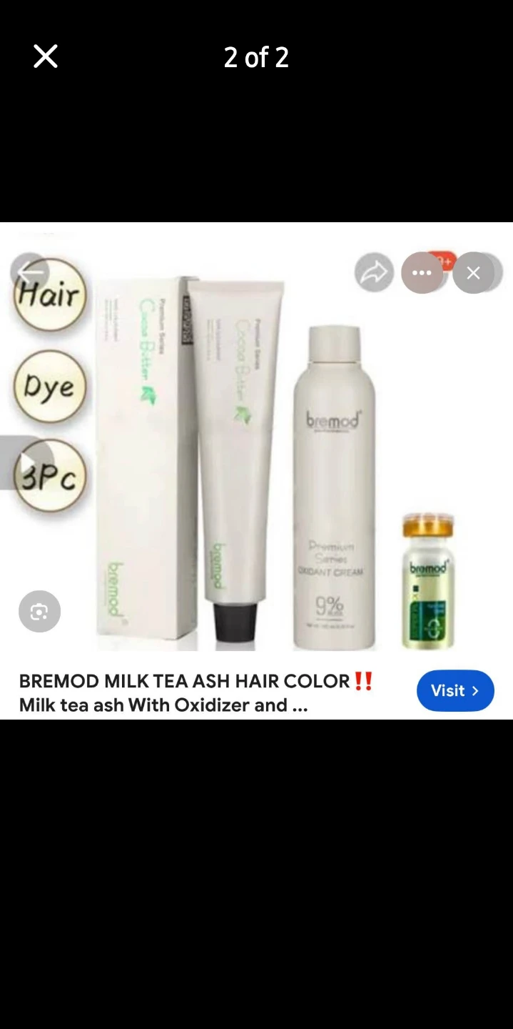 Bremod Premium Milk Tea Ash Hair Dye complete set Set - photo 3