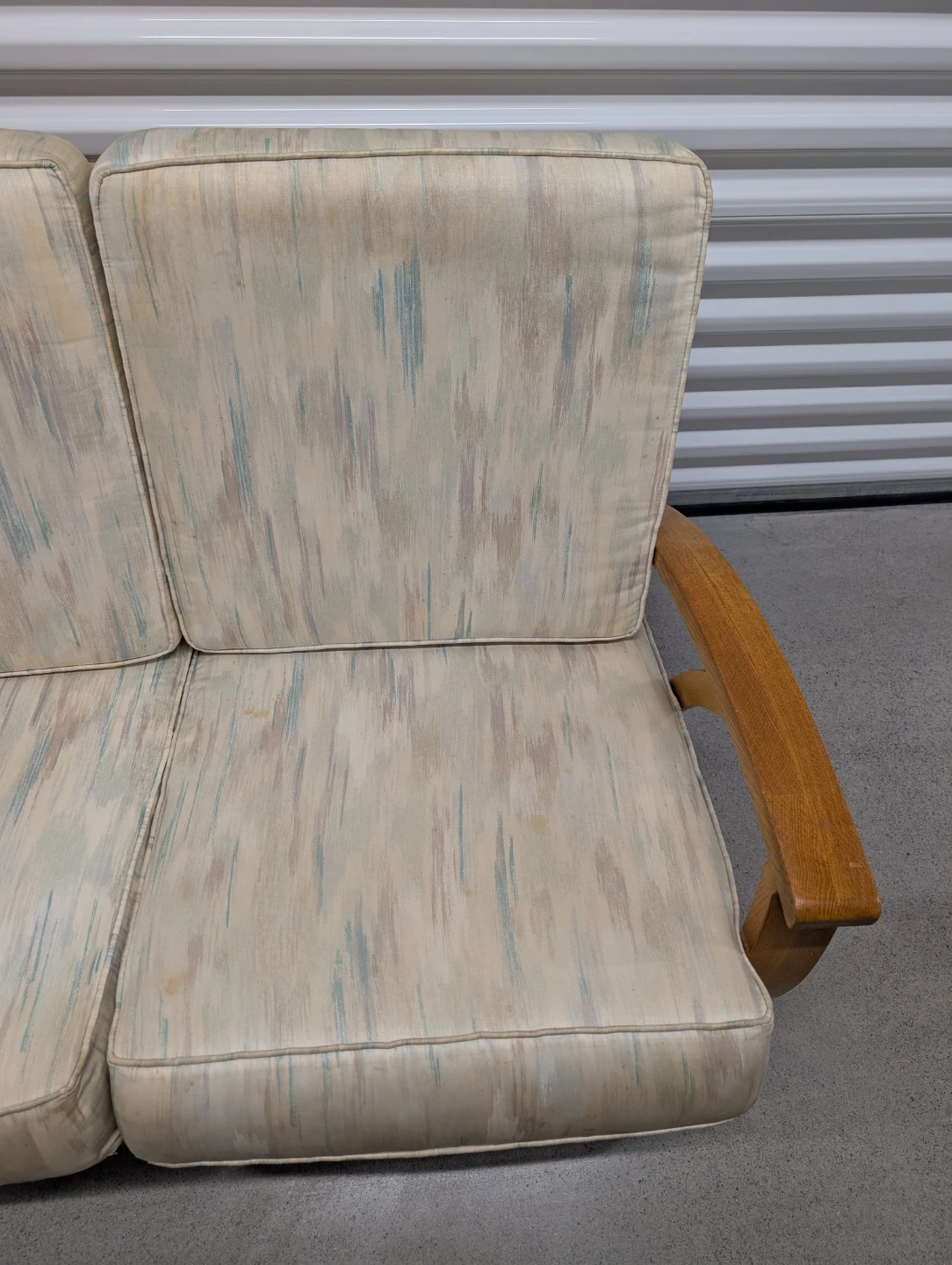 VINTAGE SOLID WOOD COUCH SOFA - photo 4