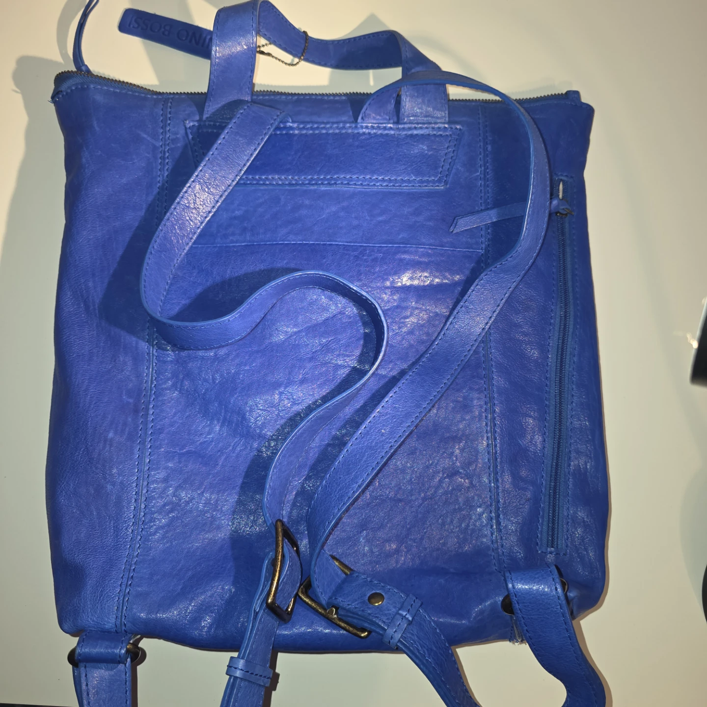 Nino Bossi Blue Genuine Leather  Backpack - photo 2