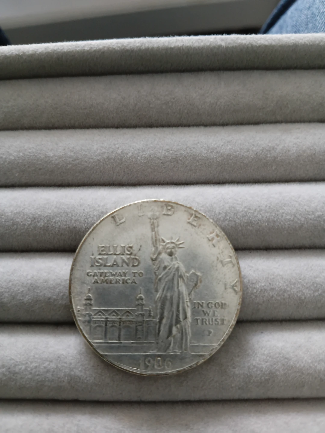 1906 Ellis Island Statue of Liberty Silver Dollar