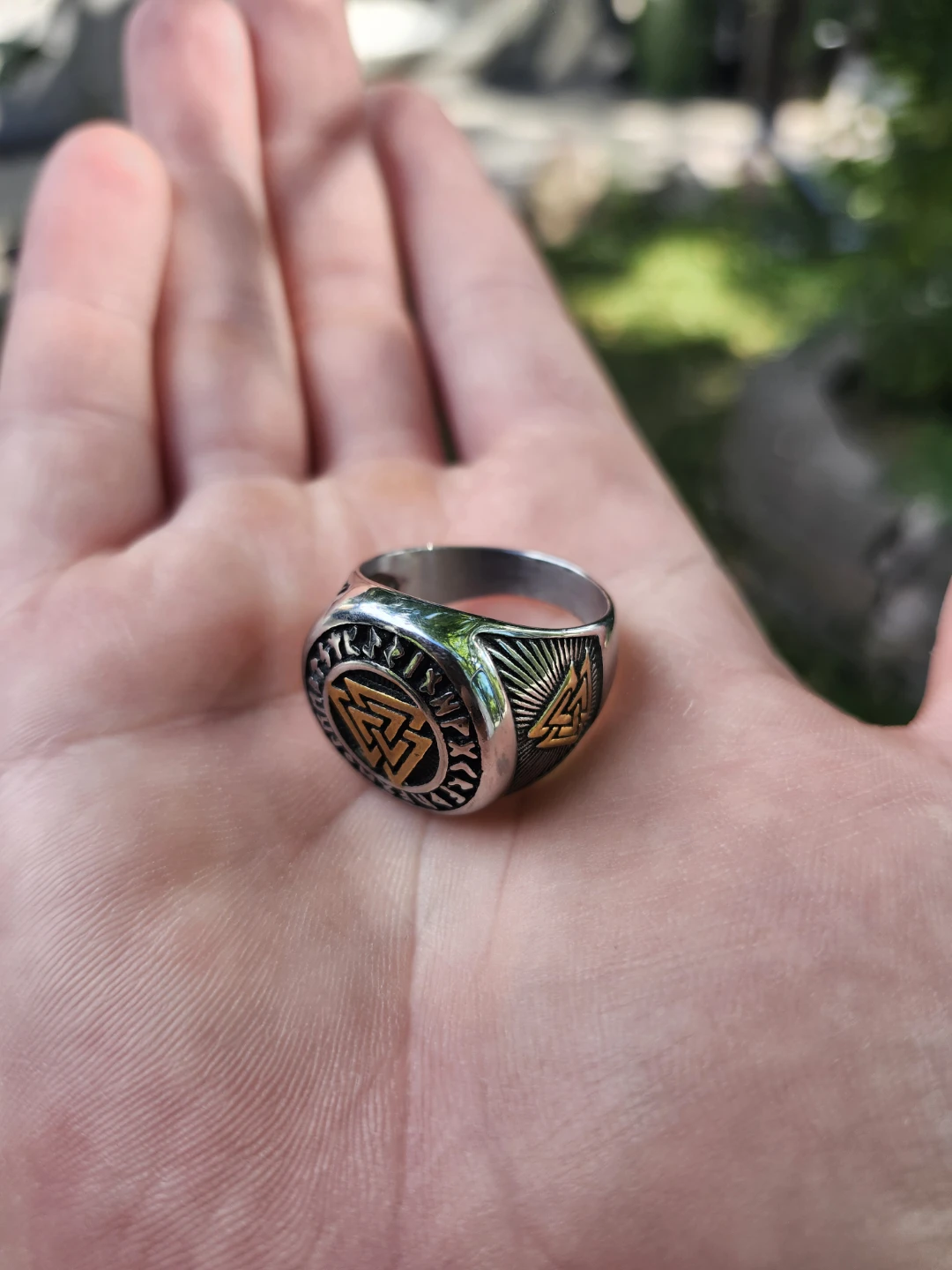 Valknut Viking ring, large size
