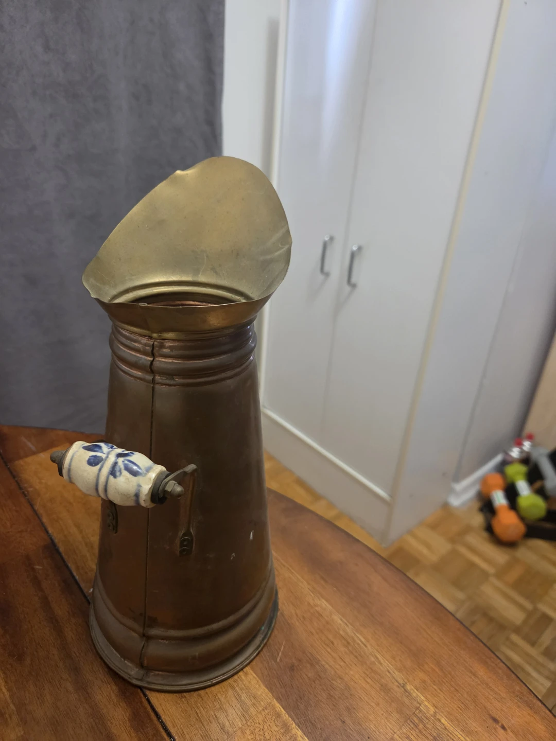 Vintage dutch Copper and Brass Coal Scuttle - photo 2
