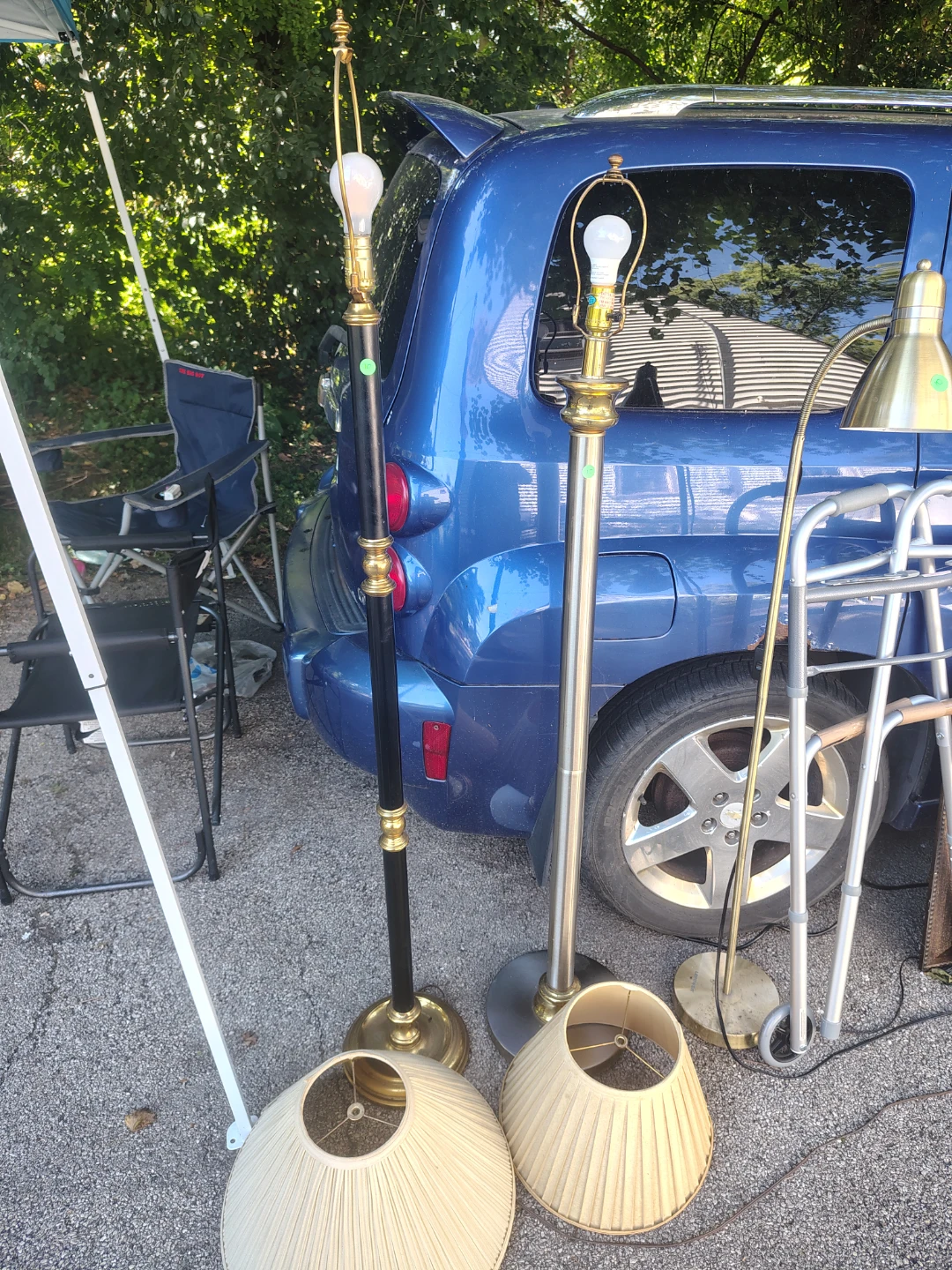 Vintage Floor Lamps with Shades (2)