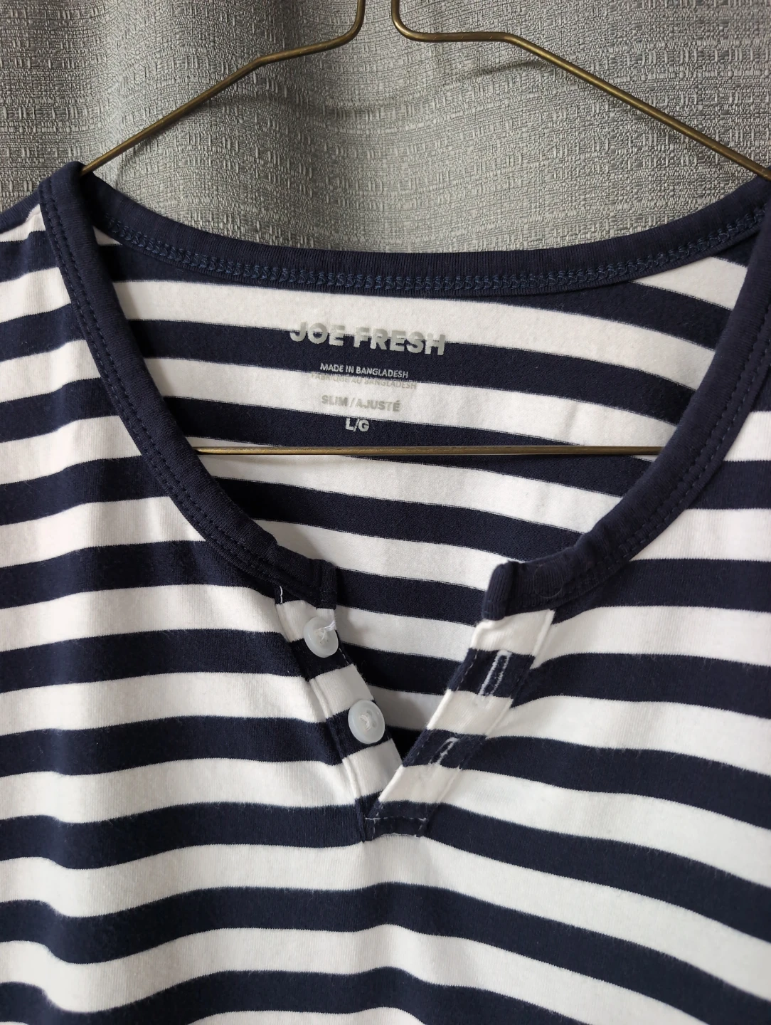 Joe Fresh Striped Henley T-Shirt size L - photo 2