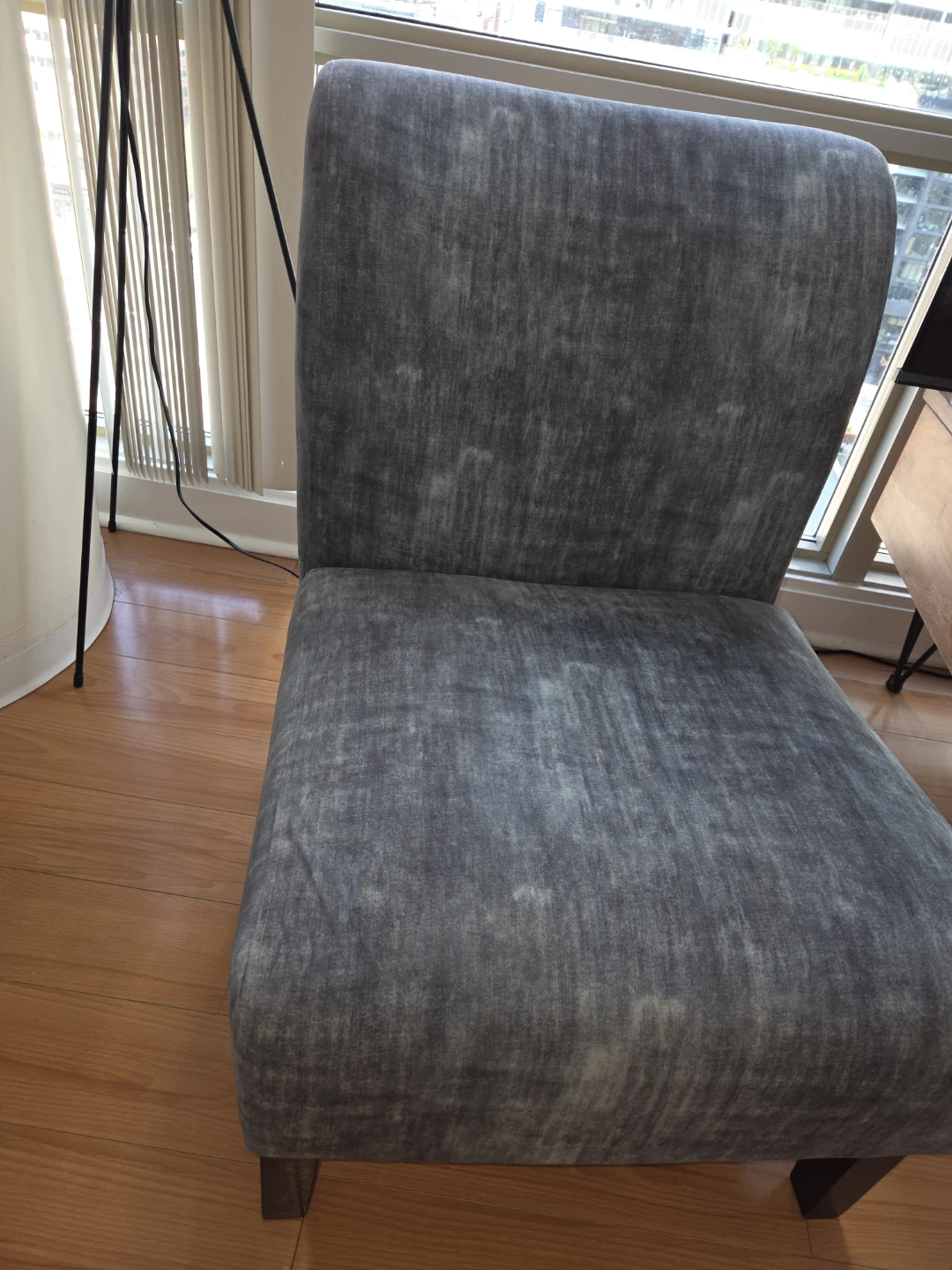 Grey Armless Accent Chair - photo 3