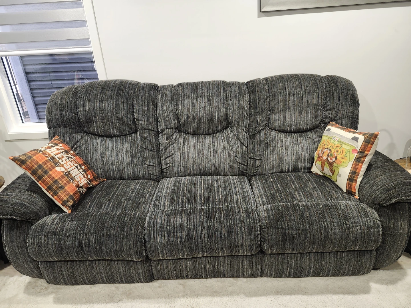 Three-Seater & Two Seater Grey Fabric Reclining Sofa - photo 2