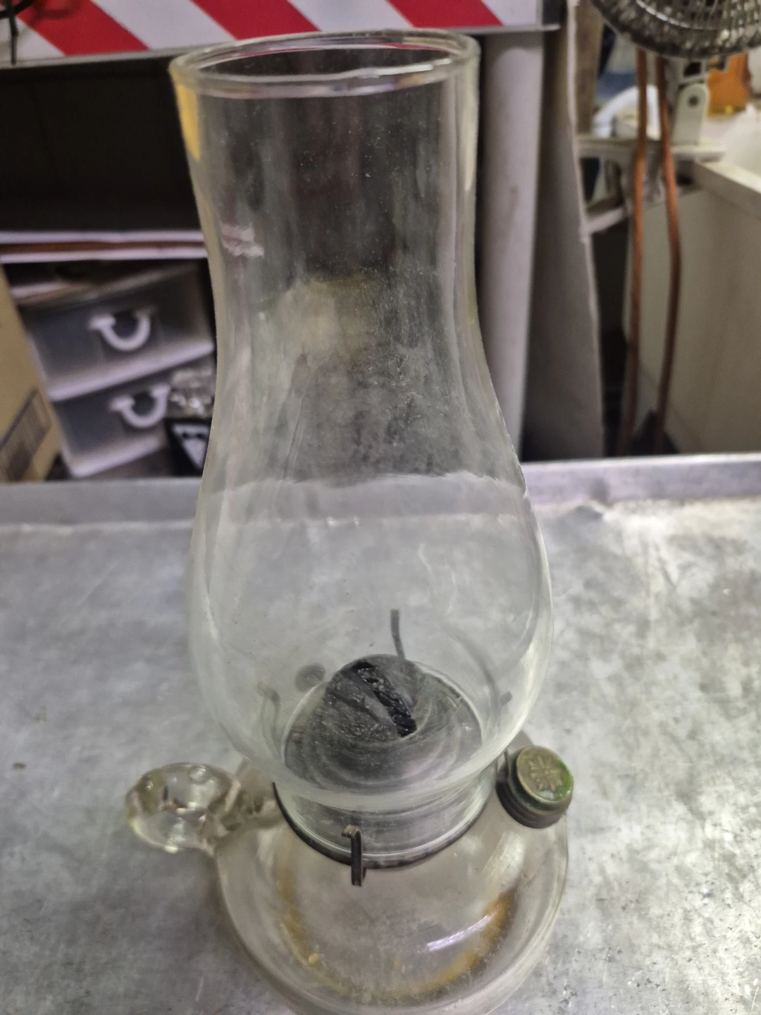 Vintage Clear Glass Oil Lamp