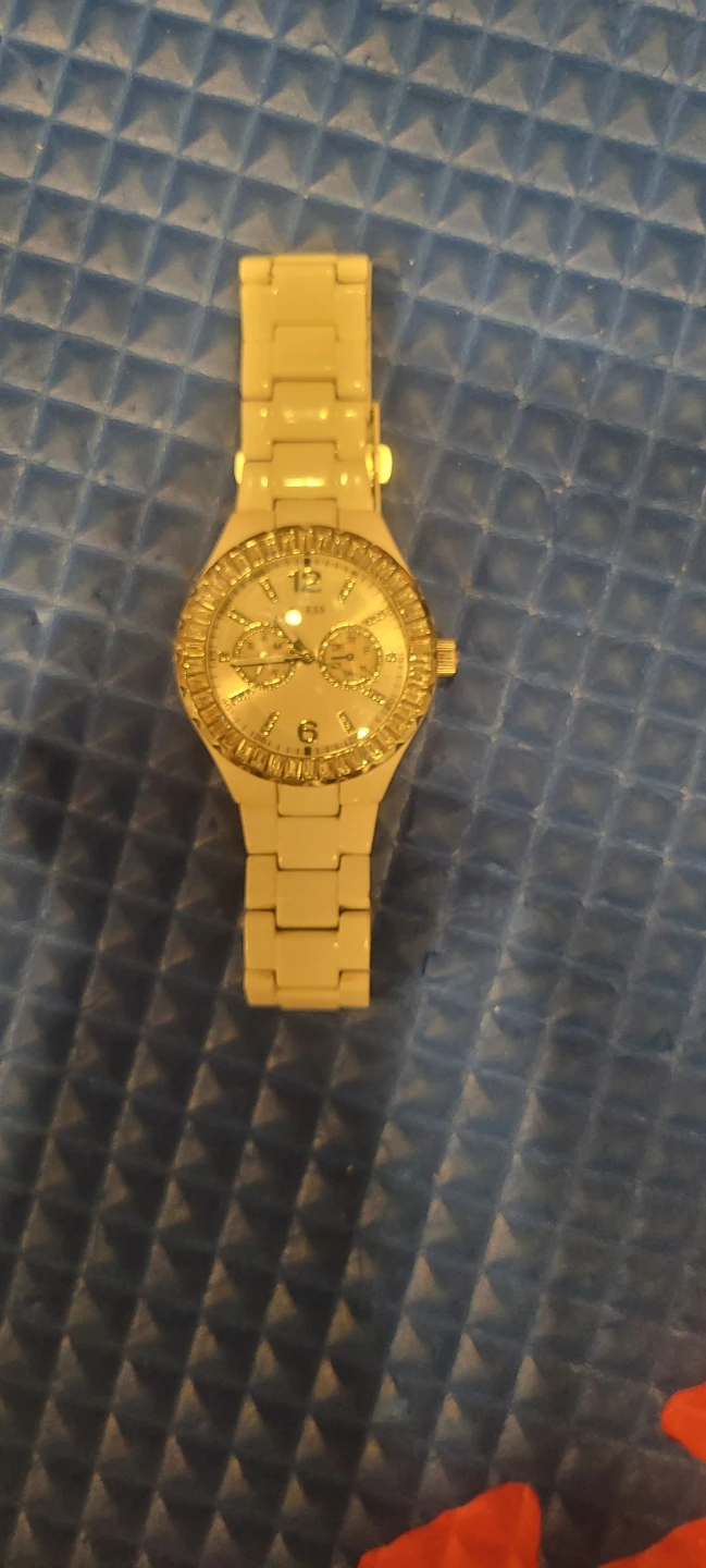 Guess White Ceramic Chronograph Watch