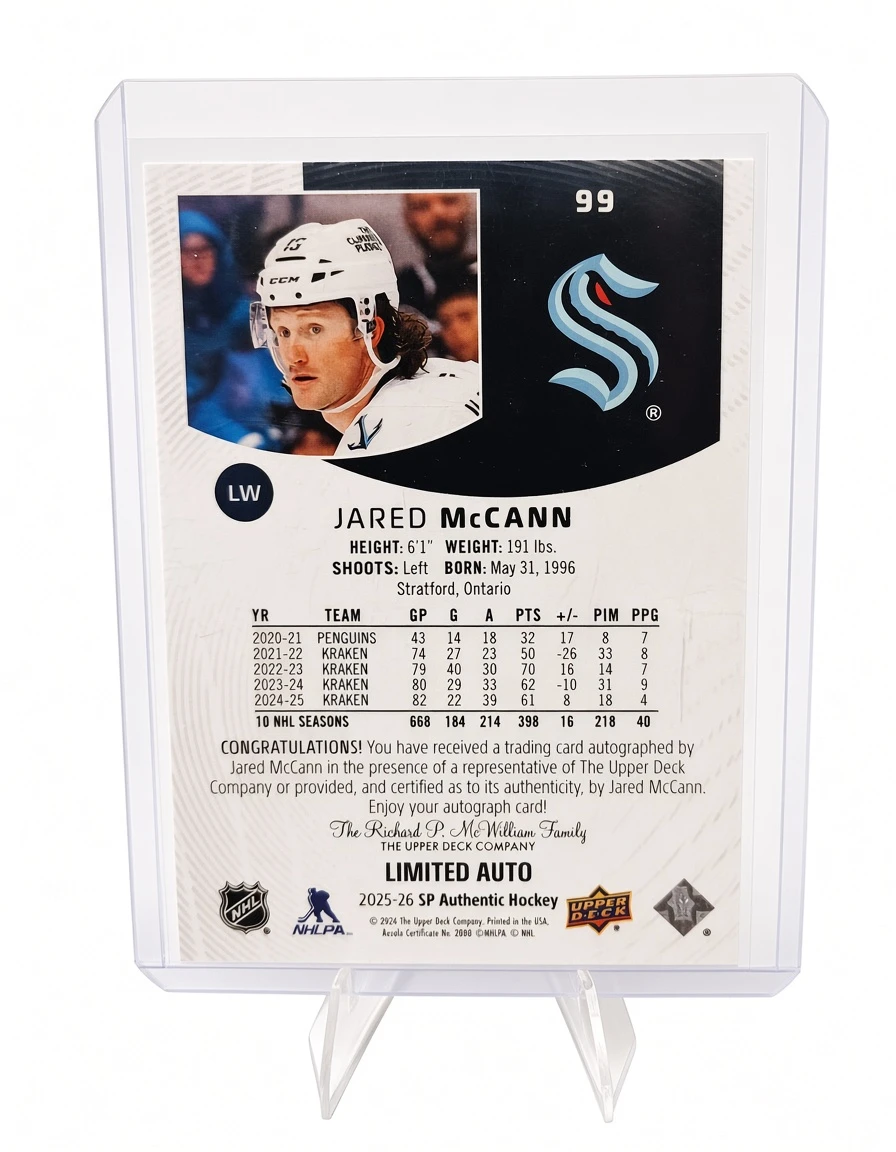 Jared McCann Autographed 2025-26 SP Authentic Hockey Card - photo 2