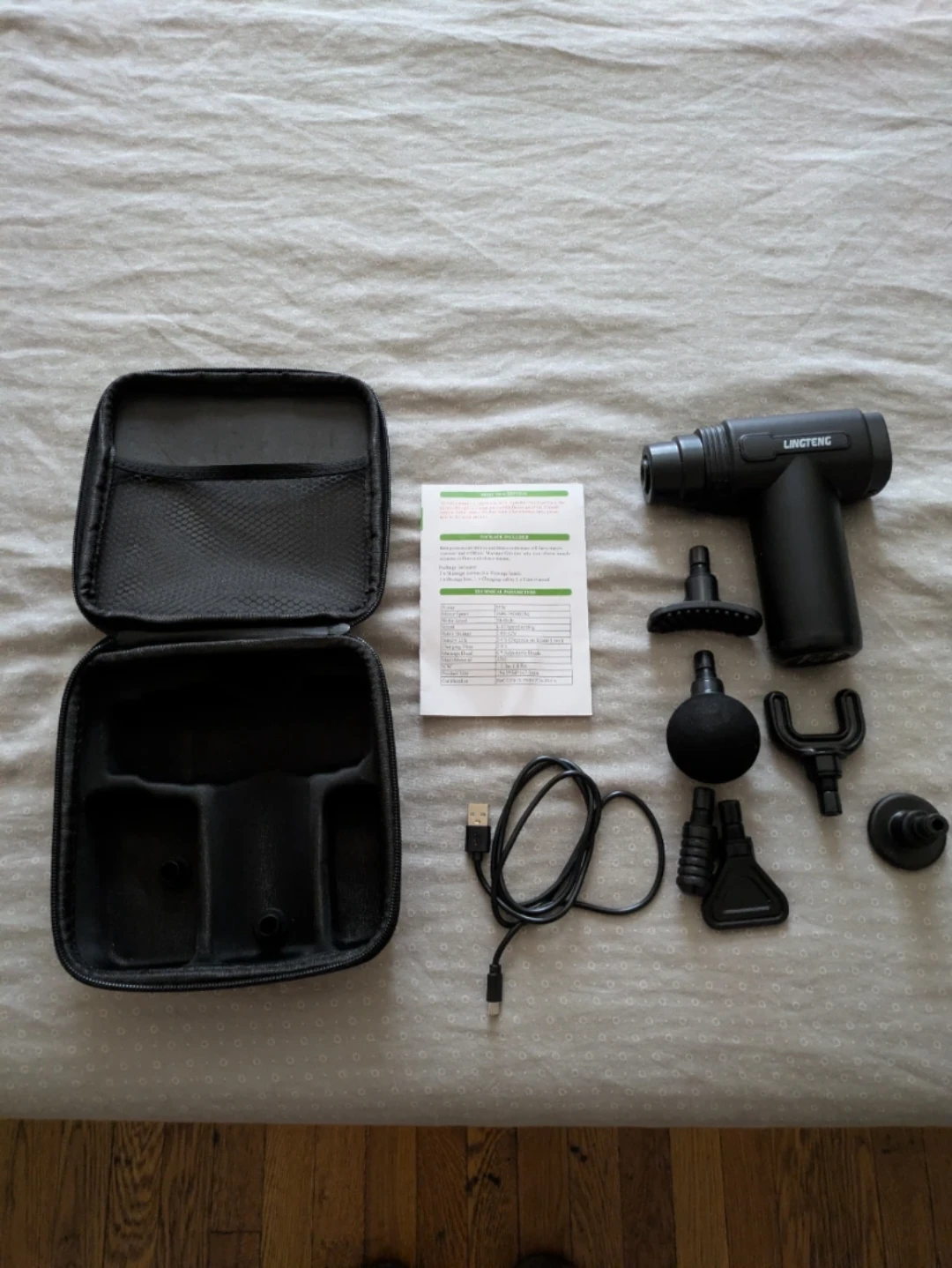 Lingteng Black Massage Gun with Case