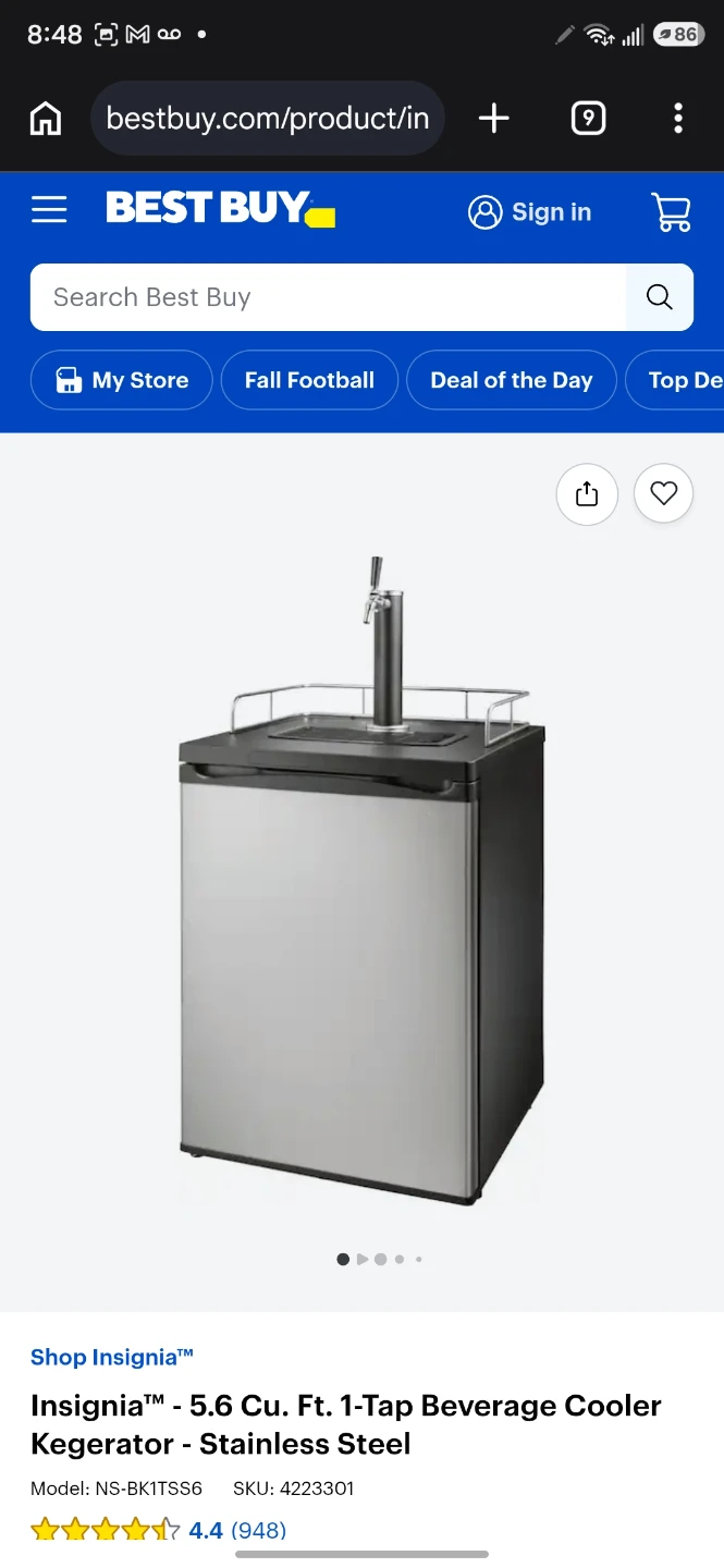 Kegerator CO2 tank, and 1 tap tower setup