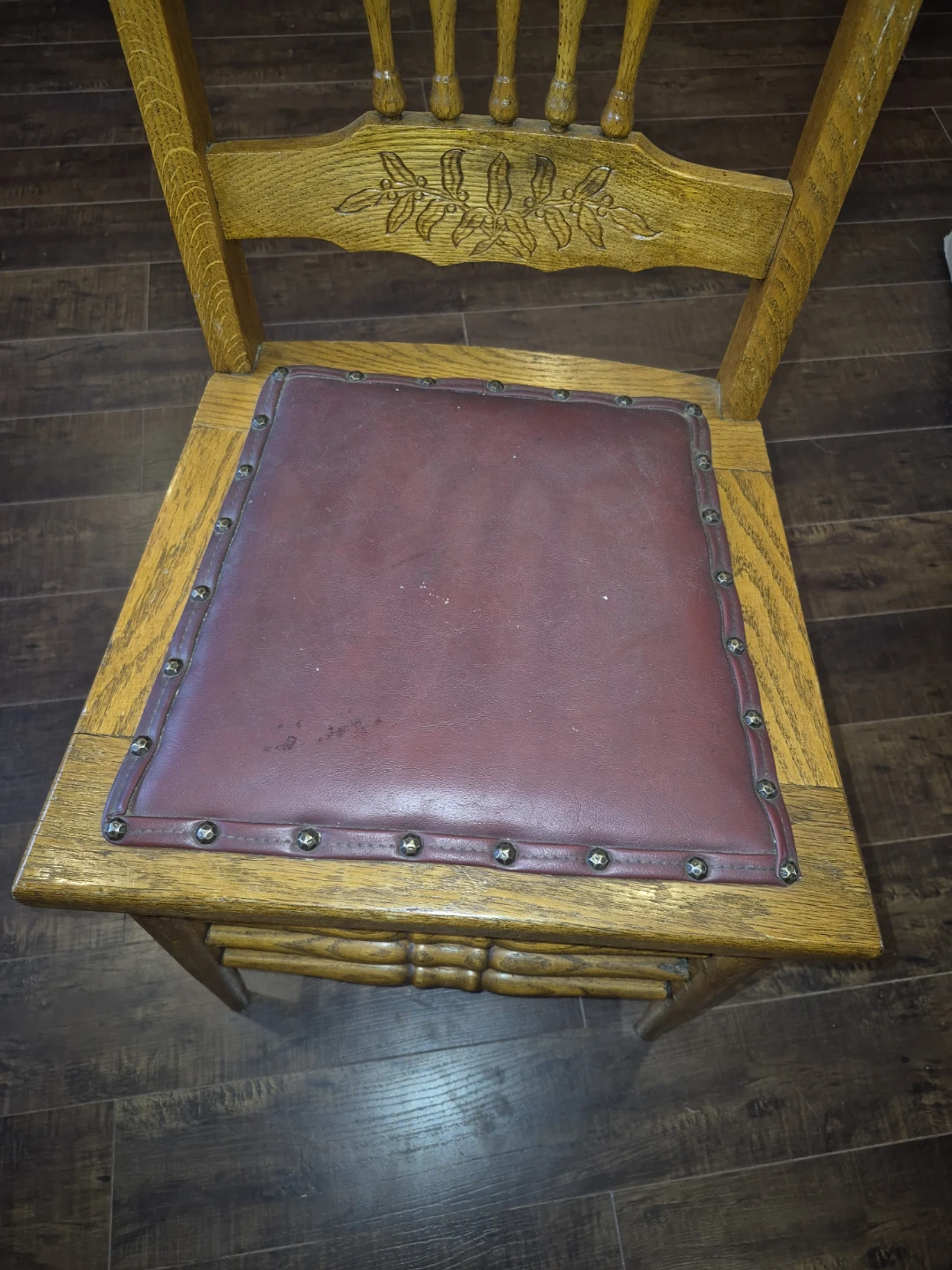 Vintage Oak American Patriot Pressback Chair - photo 2