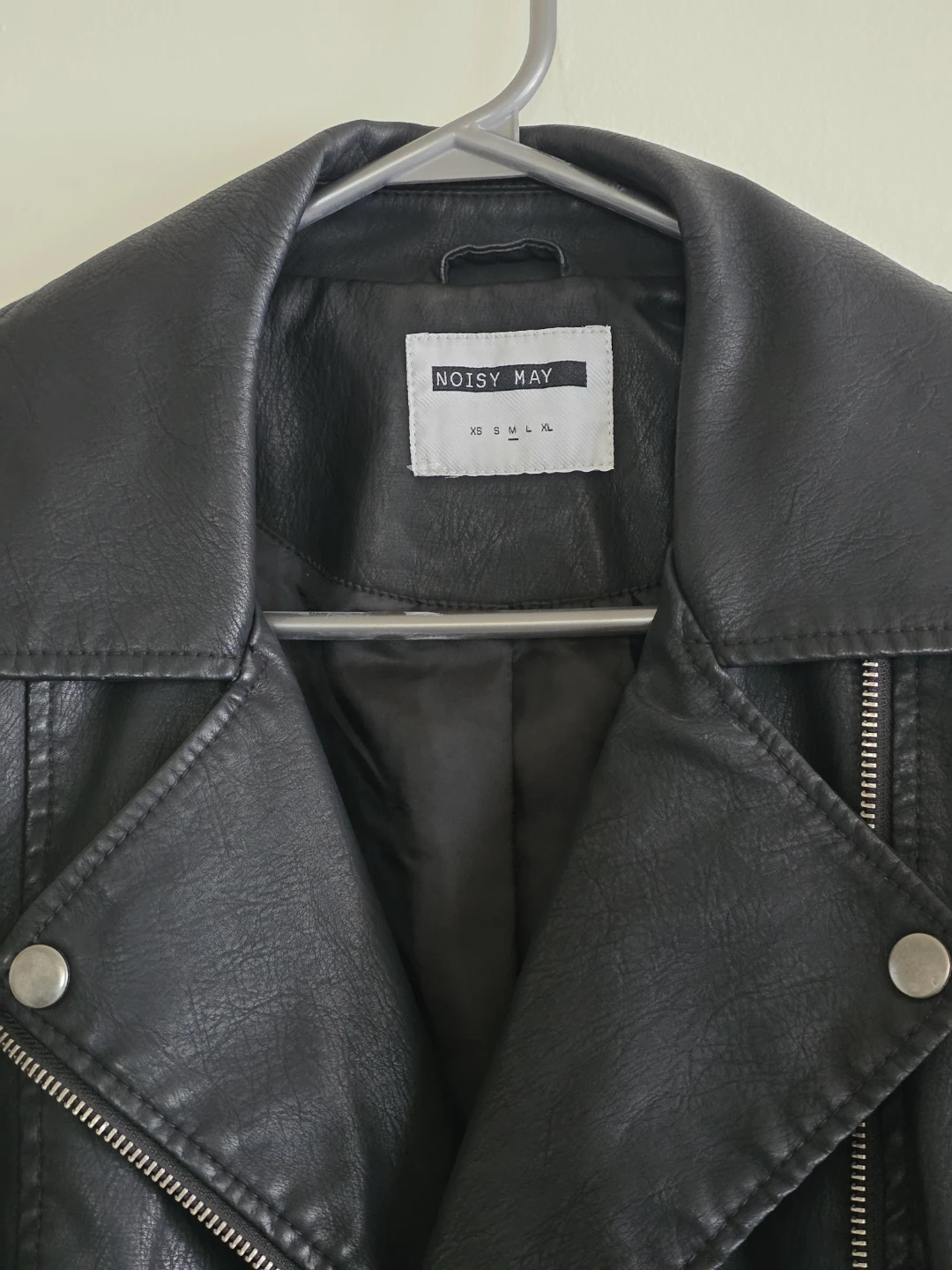 Noisy May Black Faux Leather Biker Jacket - photo 3
