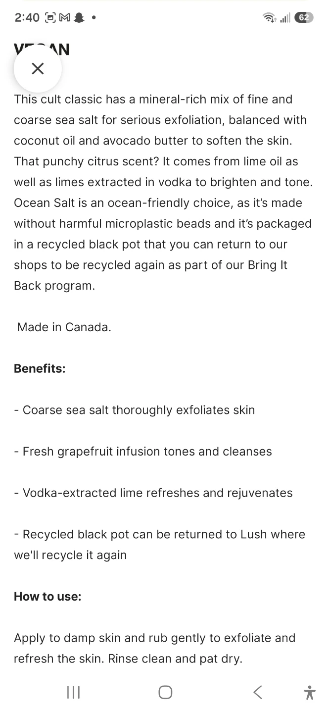 Lush Ocean Salt Face and Body Scrub 290g - photo 2