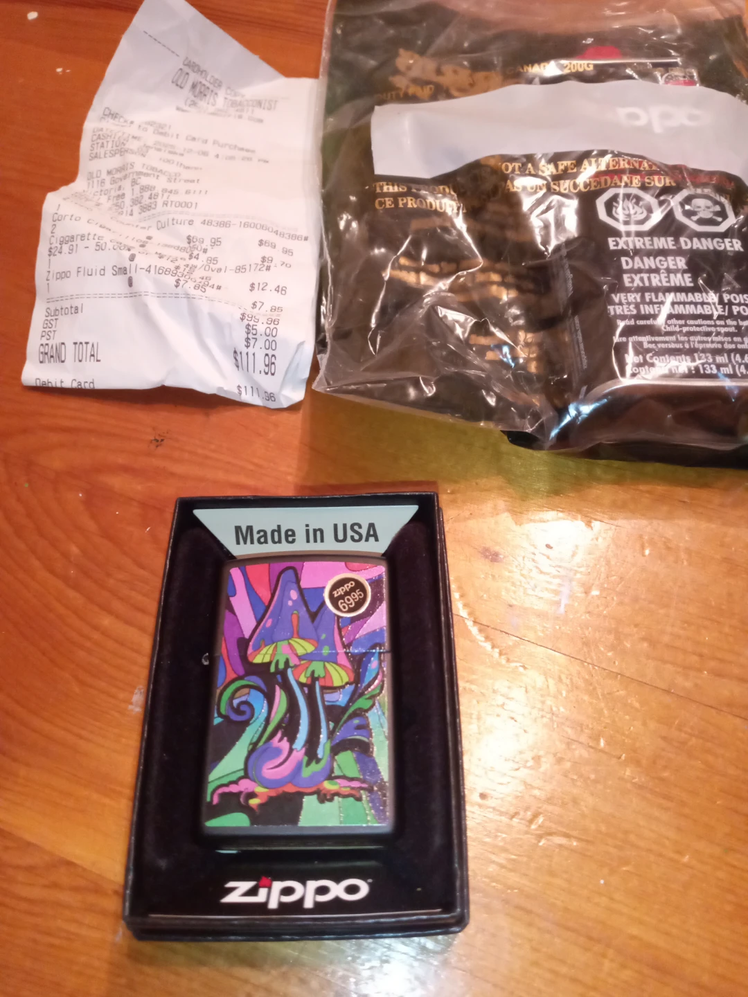 Zippo Lighter - Trippy Mushroom Design