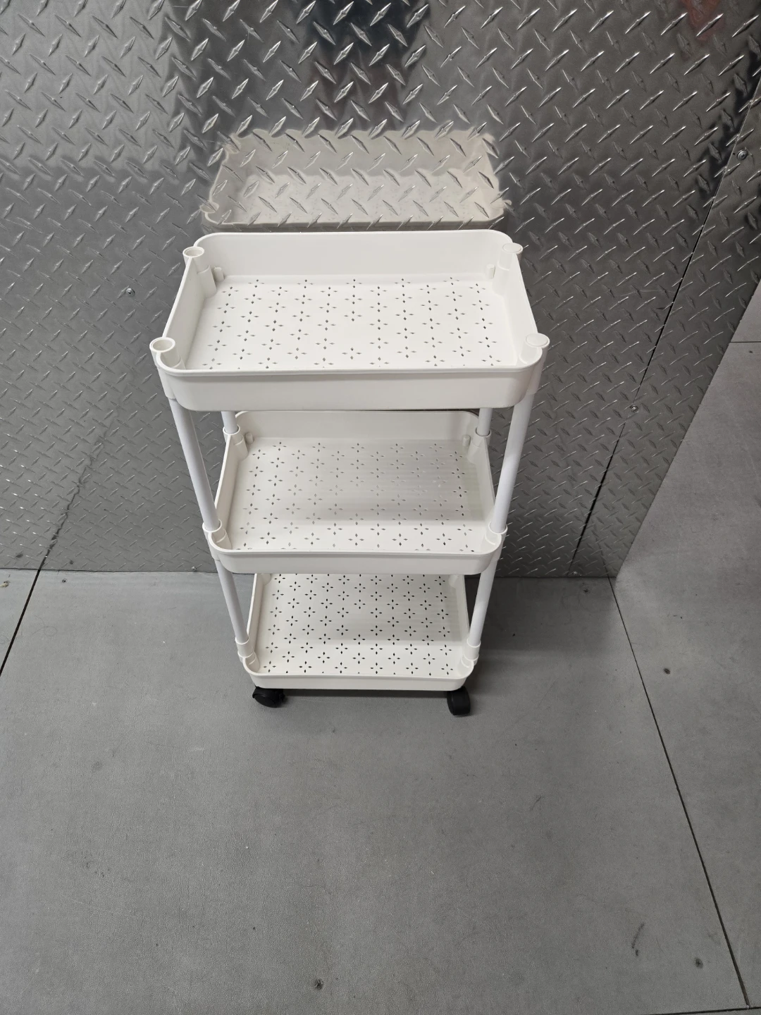 3-Tier White Rolling Utility Storage Cart - photo 2