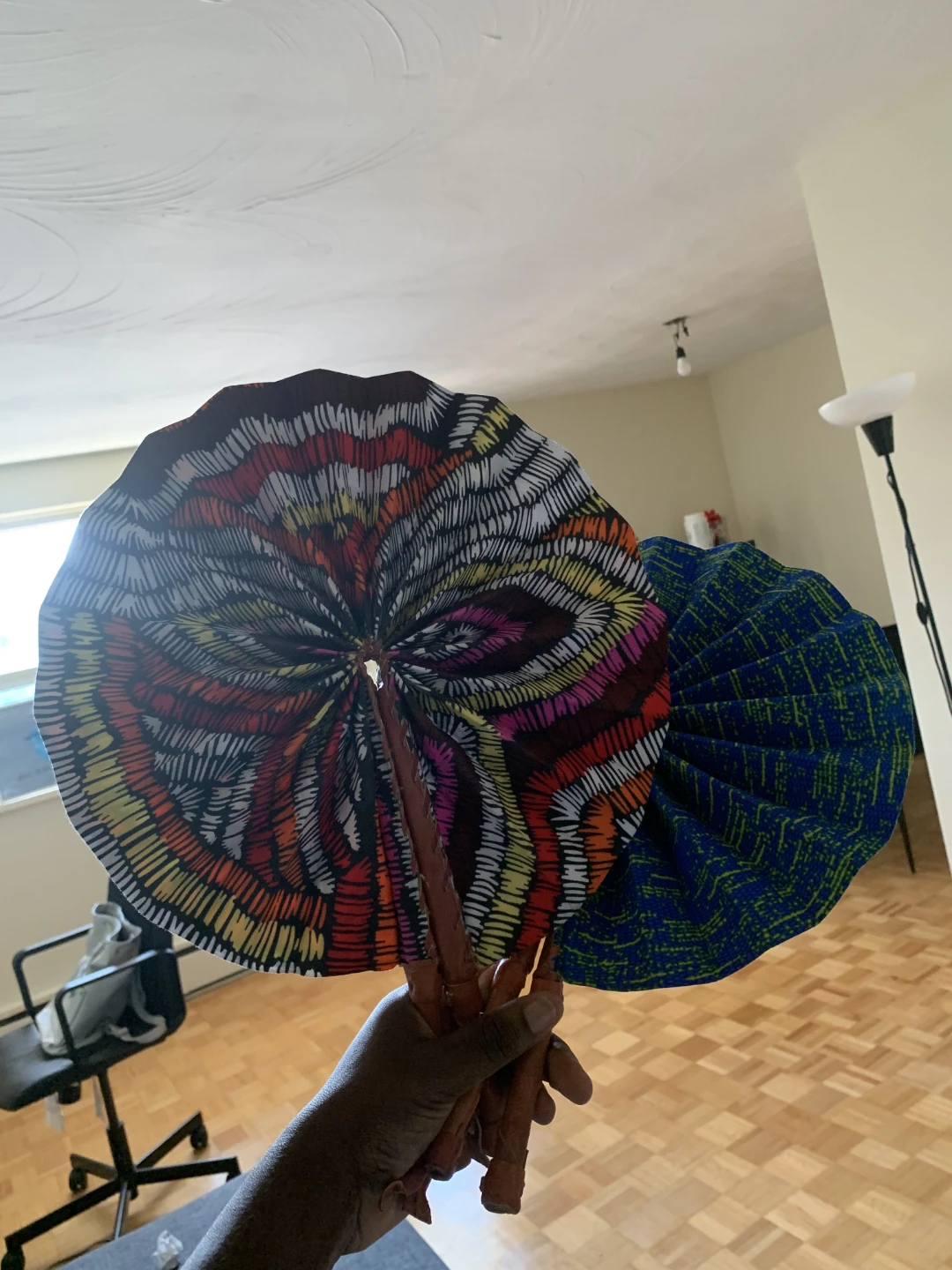 Set of 4 African Print Folding Hand Fans - photo 3
