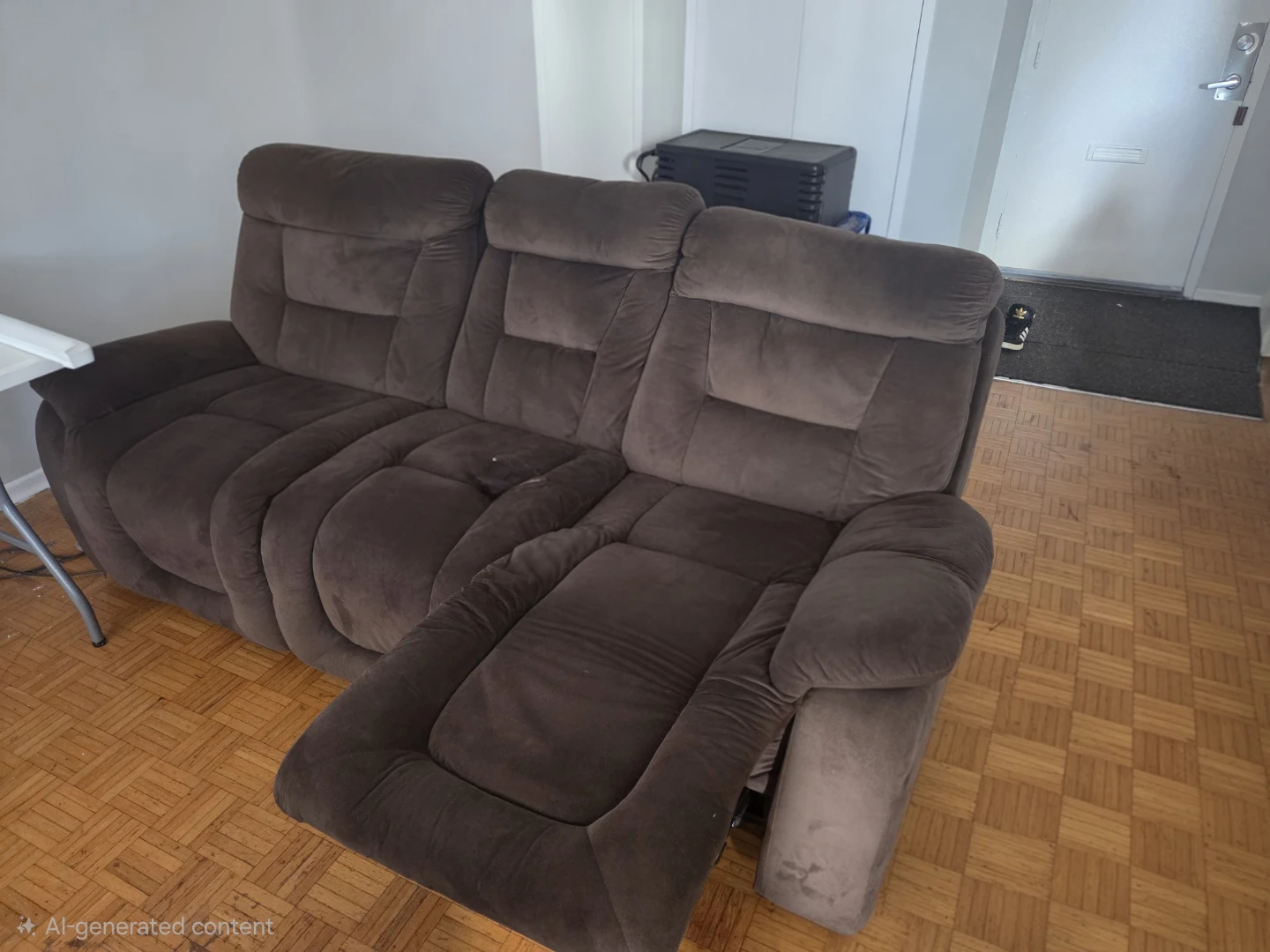 Brown Microfiber Reclining Sofa
