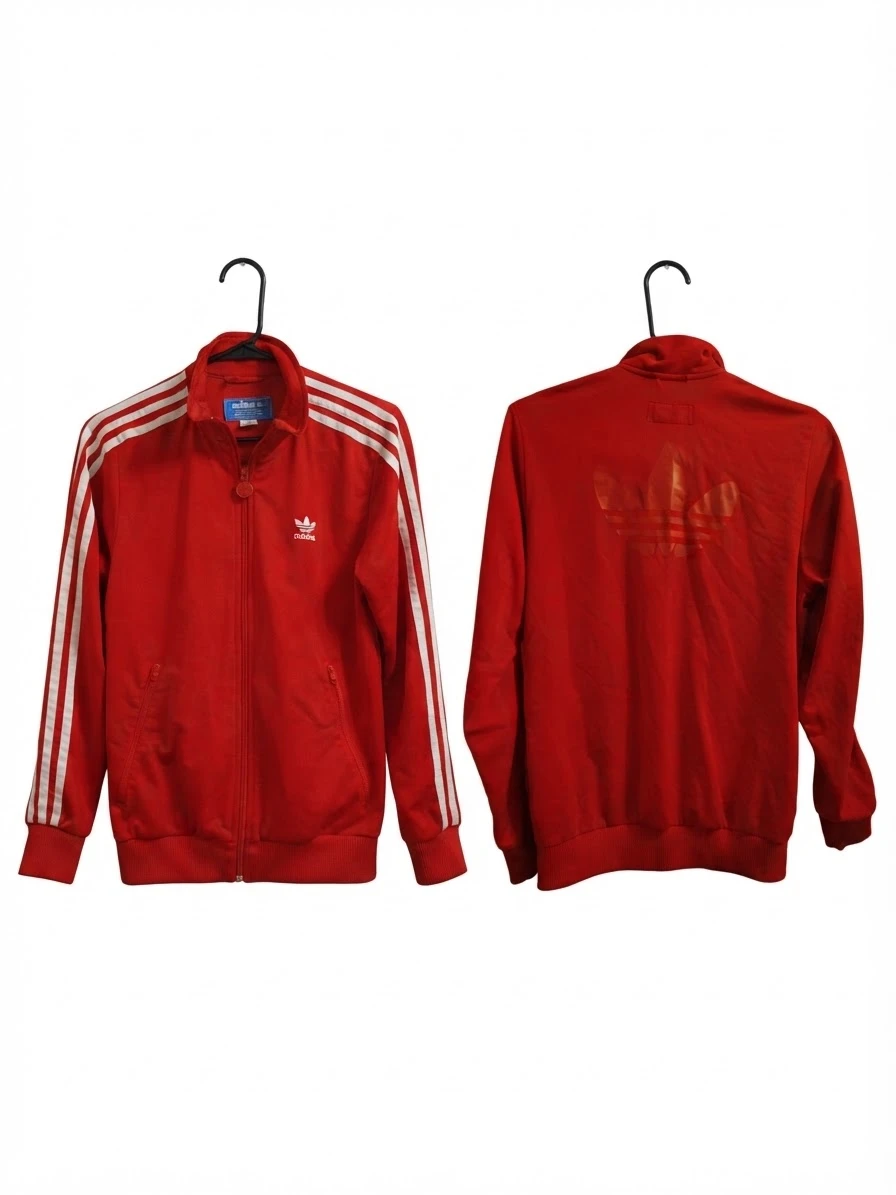 Vintage Red Adidas Track Jacket / Size Small
