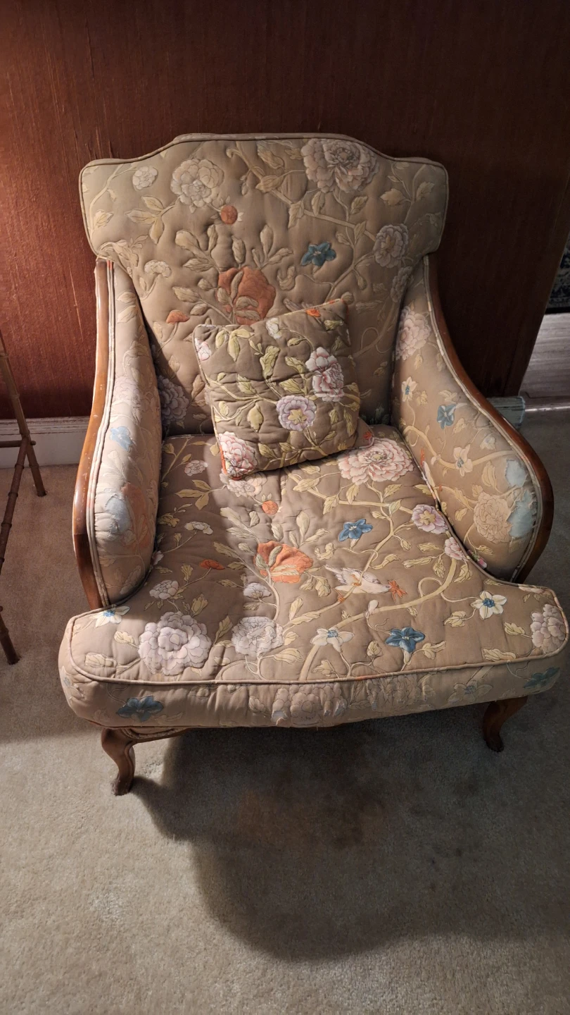 2 Vintage Floral Accent Chairs
