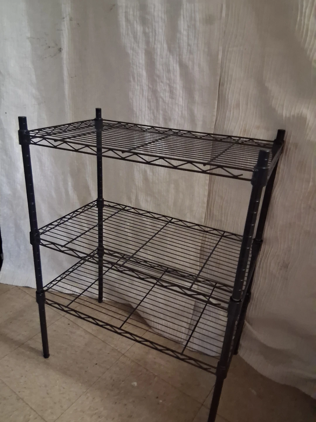 Black 3-Tier Wire Shelving Unit