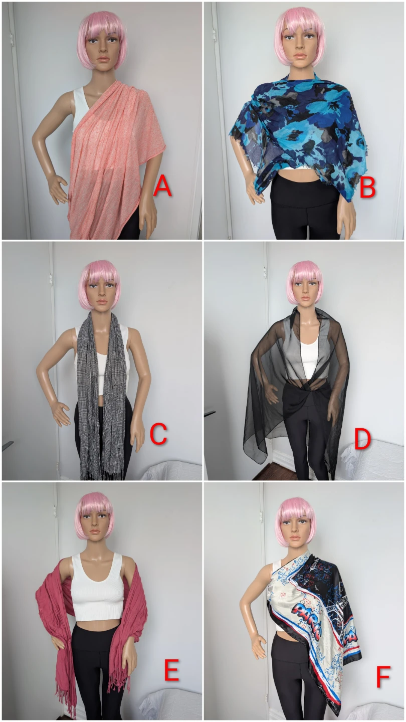 Assorted Fashion Scarves and Wraps