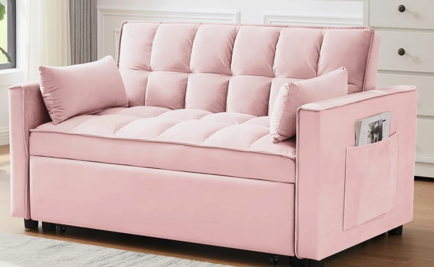 Convertible Sofa Bed Pink