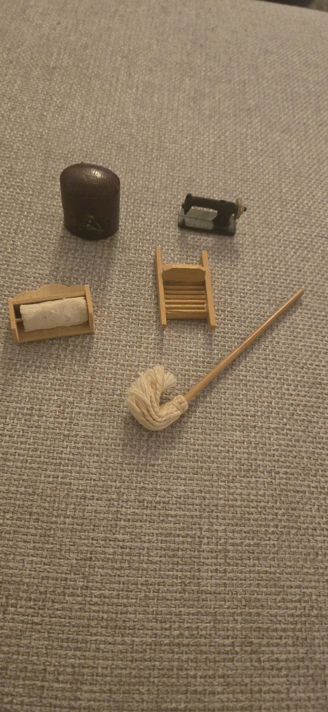 Miniature Dollhouse Laundry Accessory Set