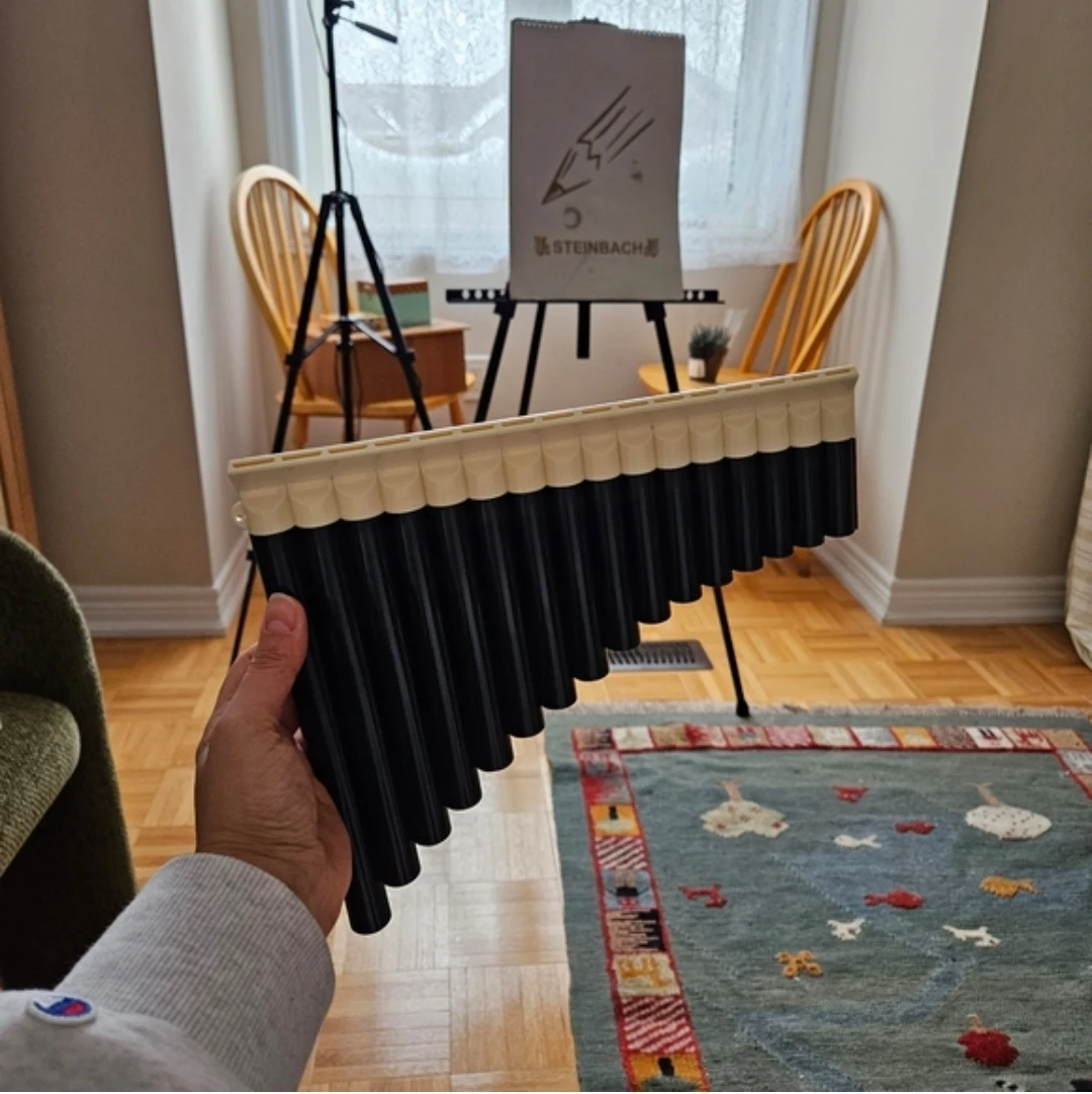 18-Tube Pan Flute - Light Yellow and Black