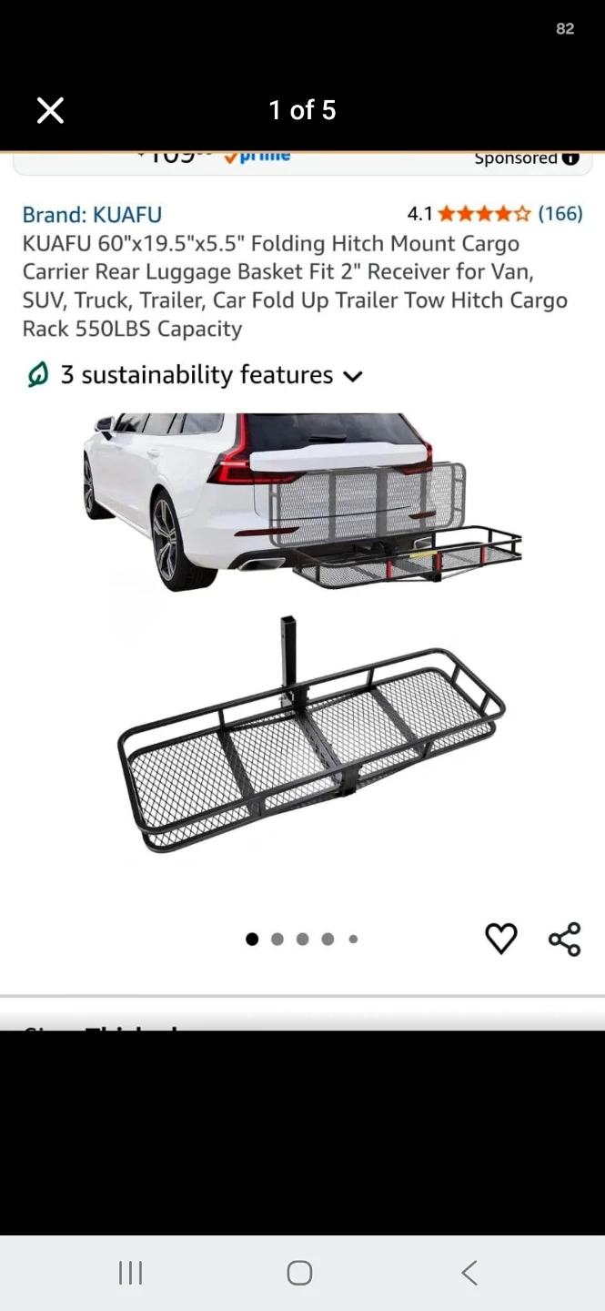 KUAFU Folding Hitch Mount Cargo Carrier