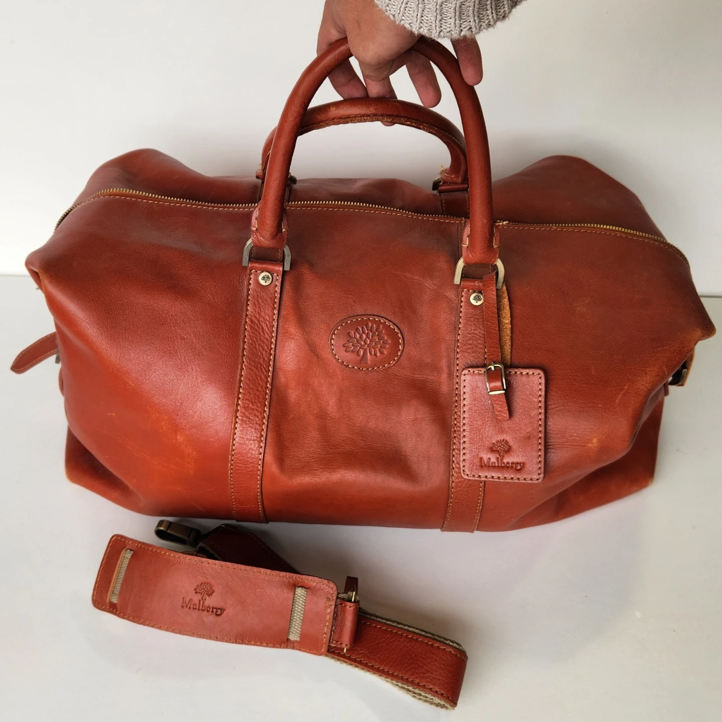 Mulberry Leather Travel Holdall Bag