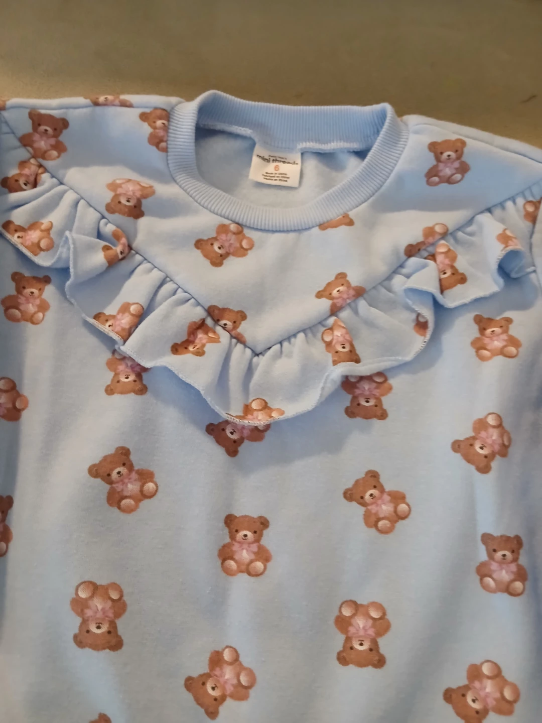 Petit Lem Mini Threads bear print outfit size 6