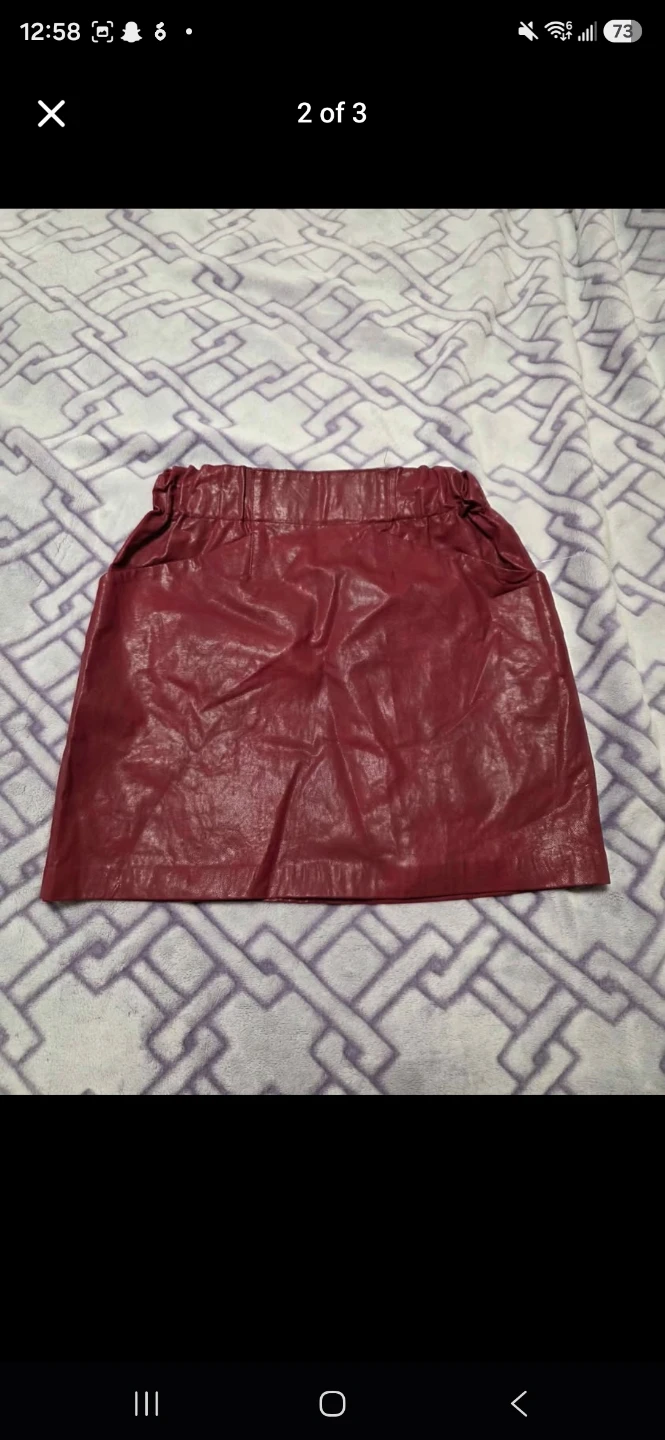 Zara Faux Leather Skirt  $40 - photo 2