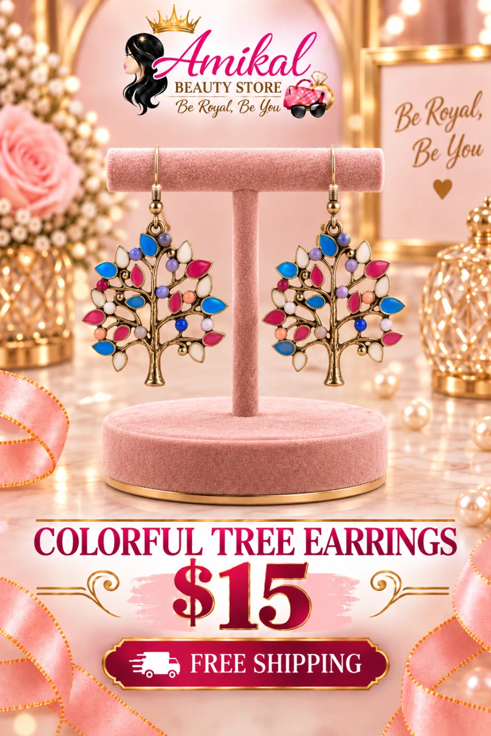Amikal Colorful Tree Earrings