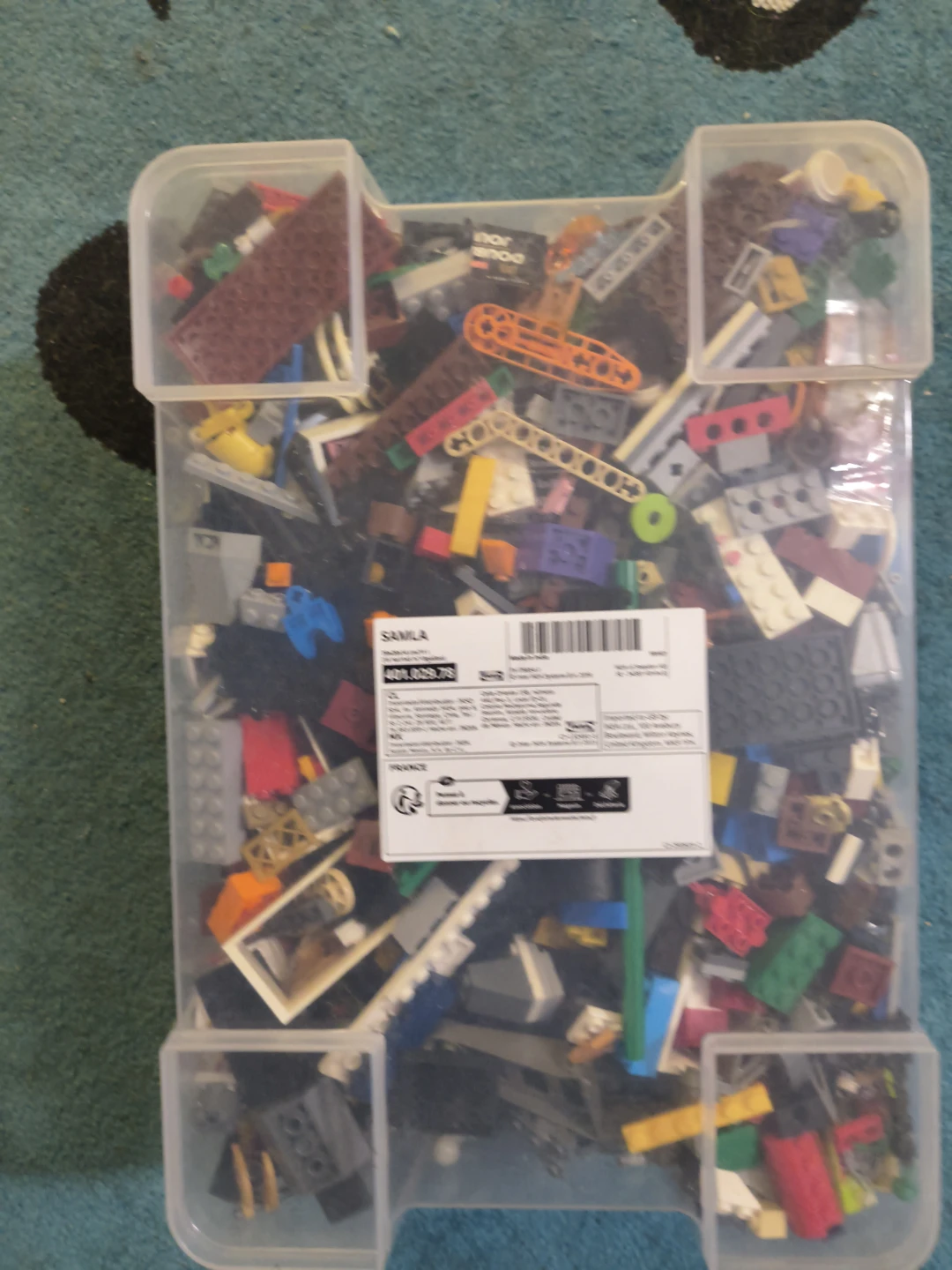 Assorted LEGO bricks in storage bin - photo 3