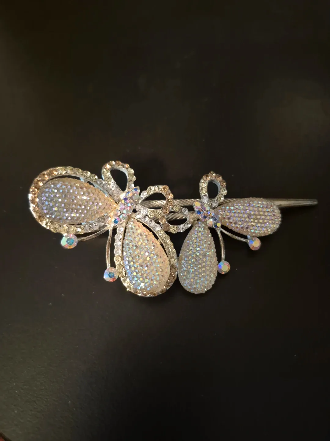 Butterfly Rhinestone Hair Barrette