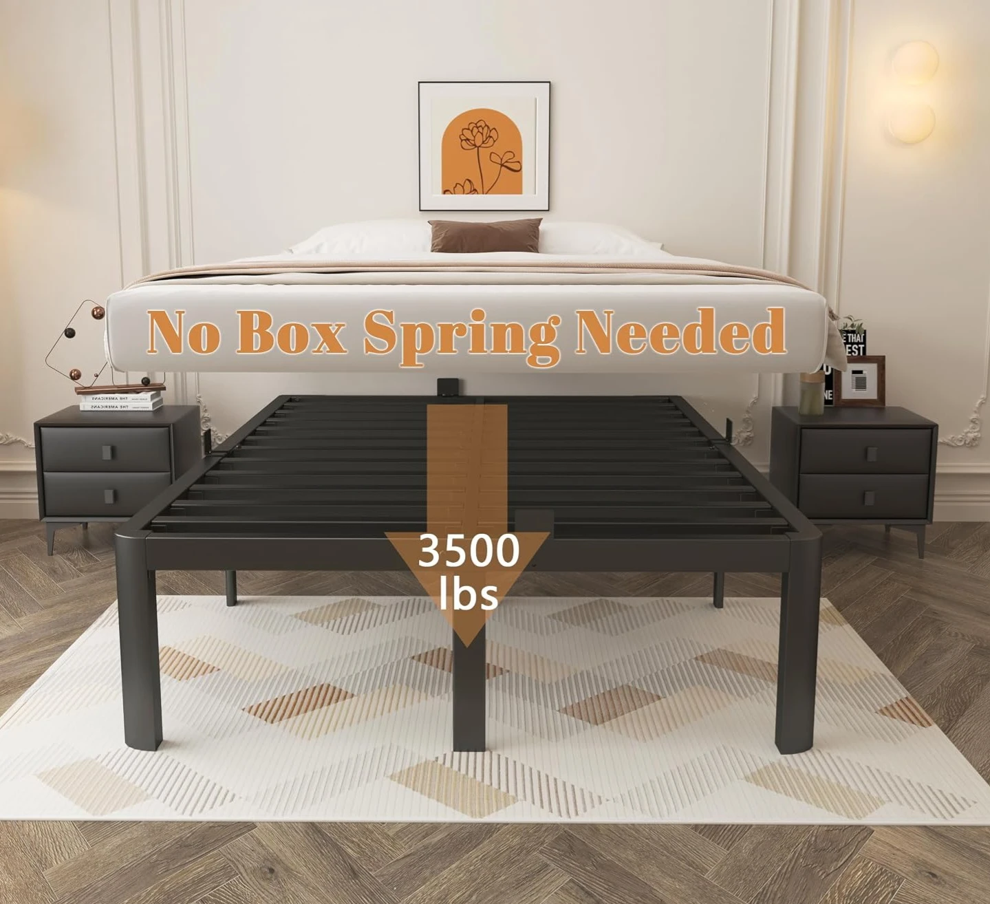 NEW 16" High Full/ Double Size Heavy Duty Metal Bed Frame - photo 4