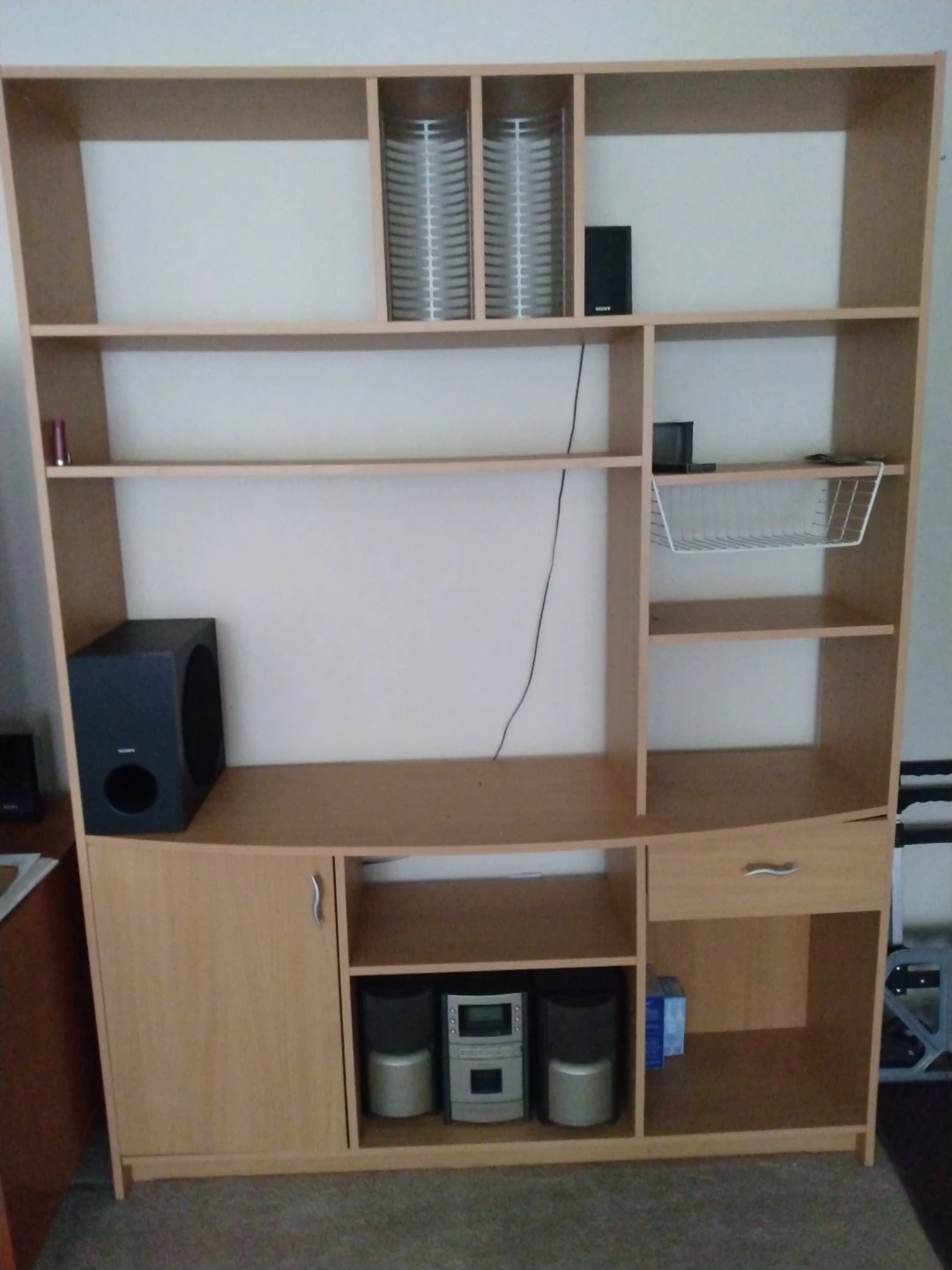 Large wooden entertainment unit with storage - photo 2