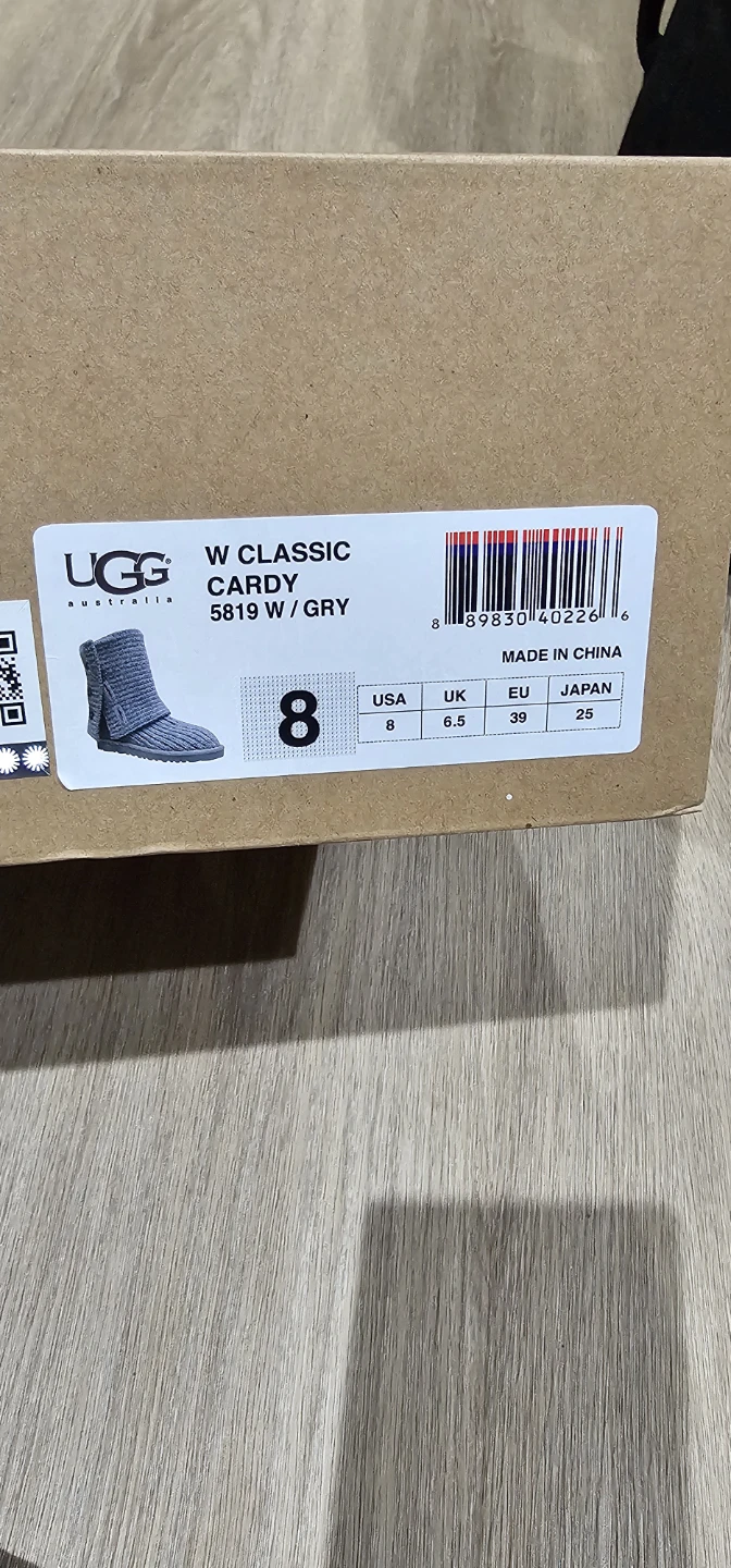 NEW-UGG Women's Classic Cardy Boots - Grey - Size 8 - photo 2