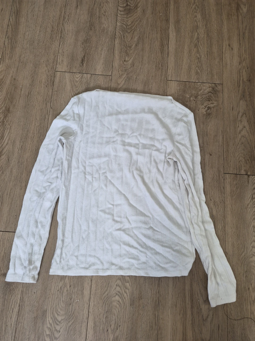Size S MNG White Ribbed Long Sleeve Shirt - photo 2